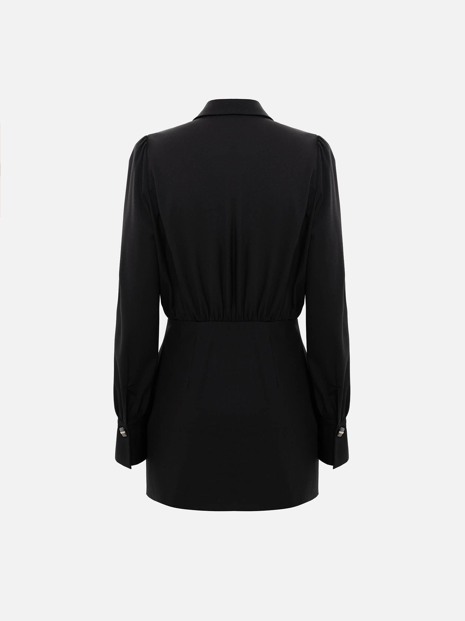 Комбинированное платье мини с акцентными пуговицами на юбке