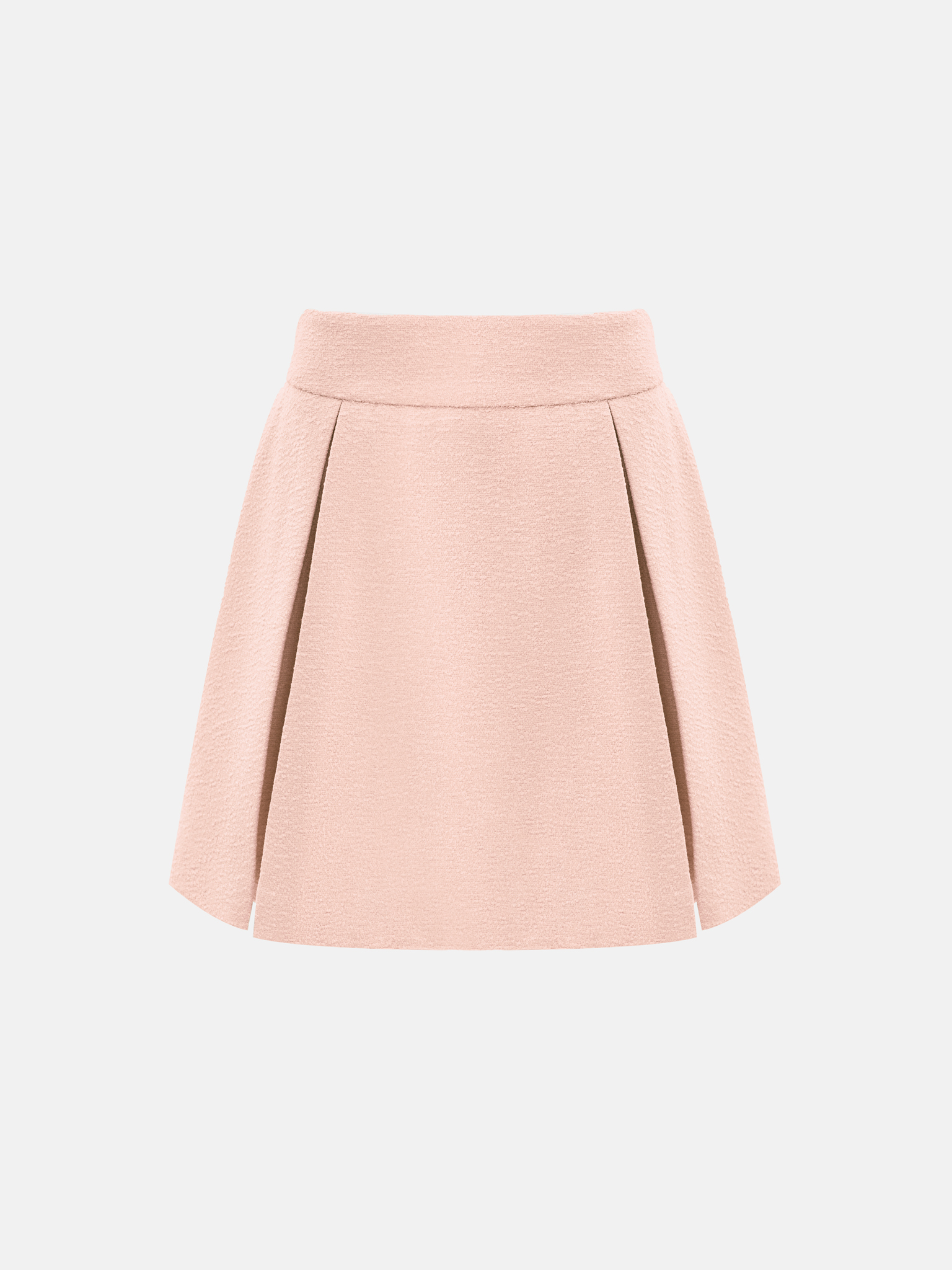 Flared mini skirt with pleats on the sides