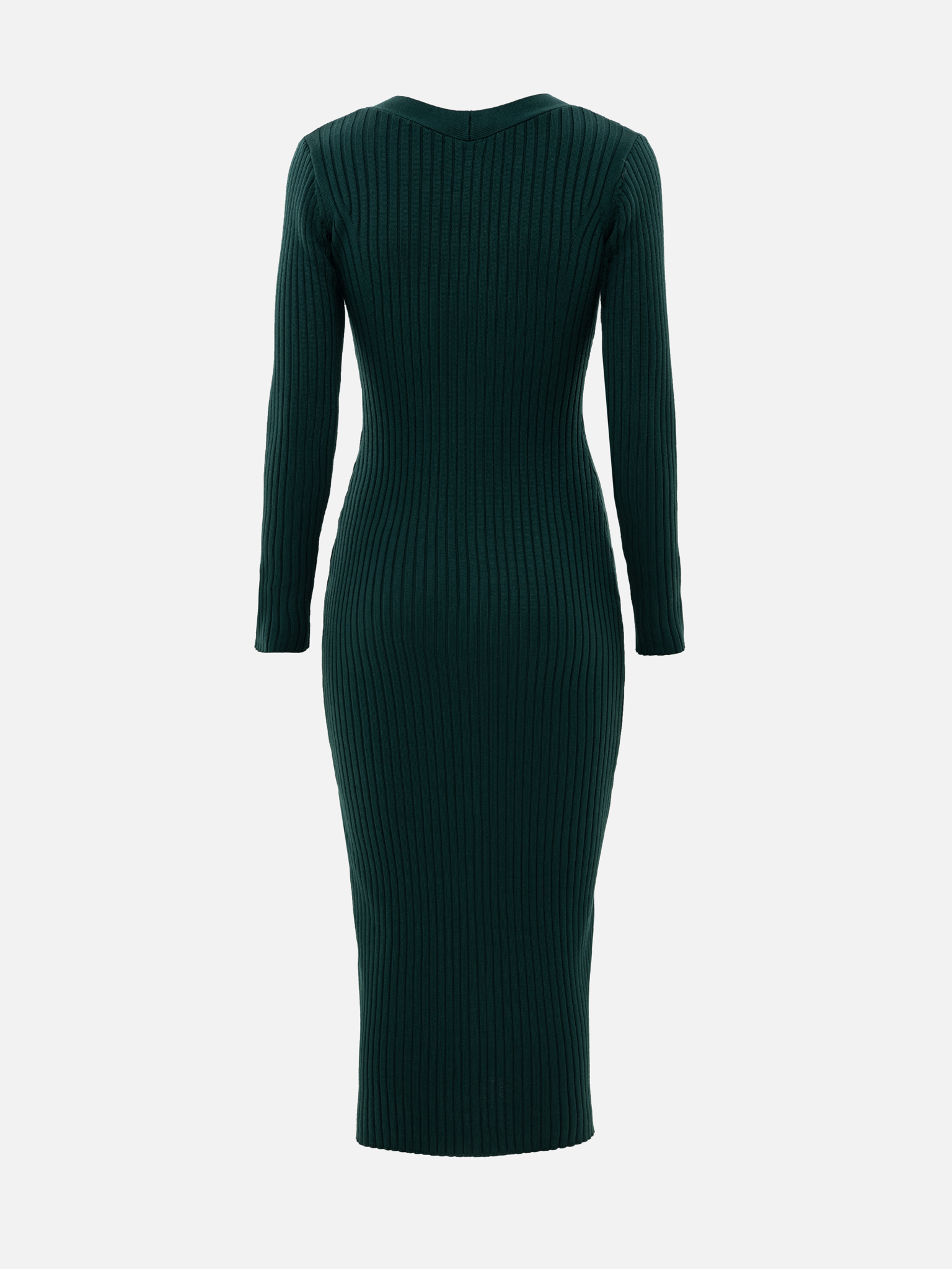 Платье миди из вискозы в рубчик с золотистыми пуговицами