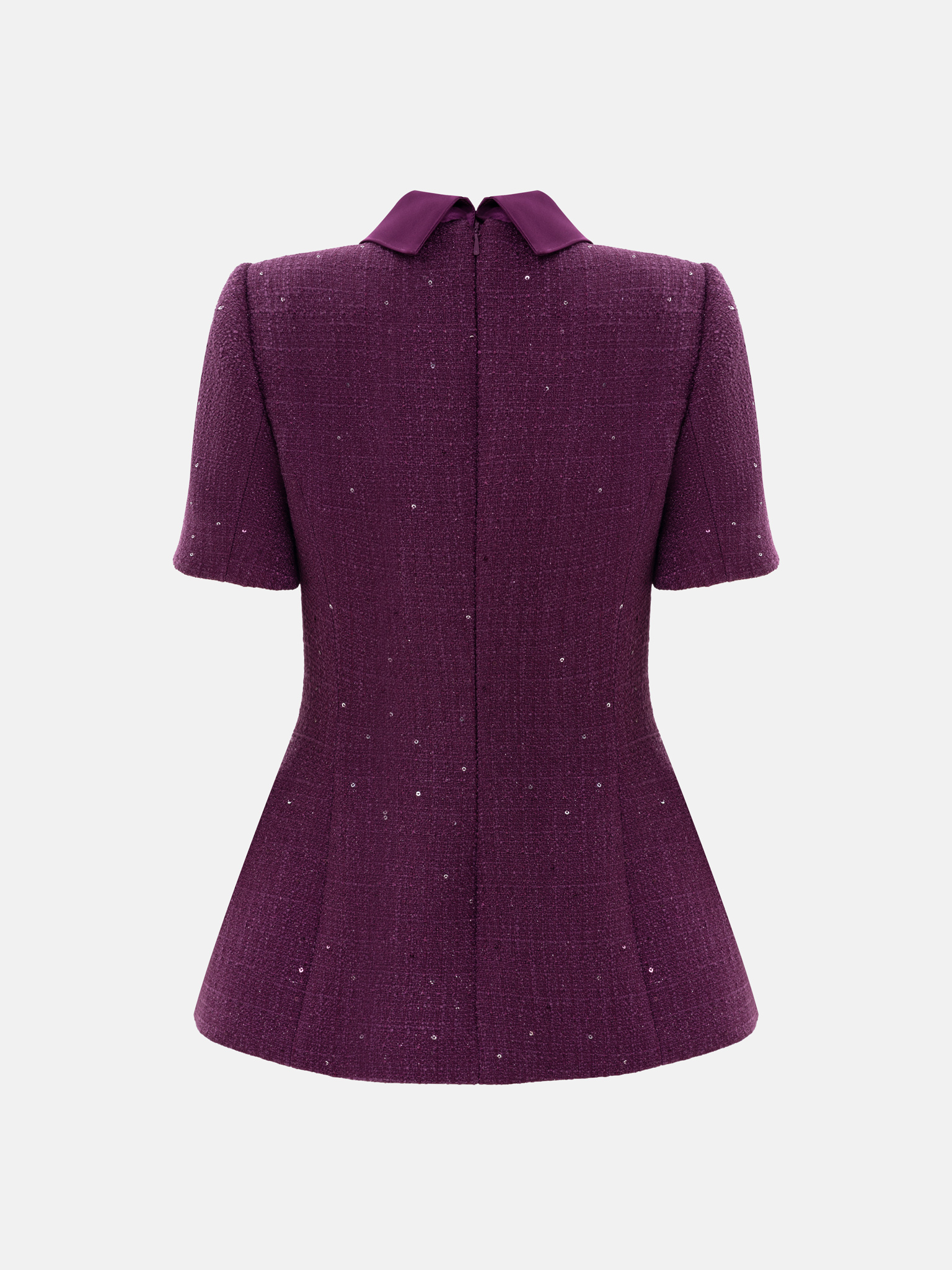 Приталенный жакет из твида в пайетках