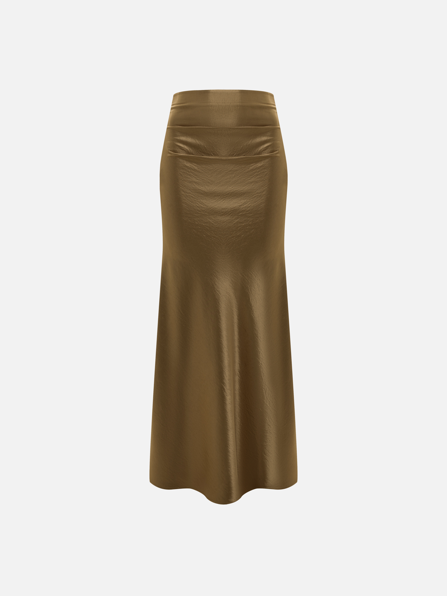 تنورة ماكسي بطول الأرض من الساتان المجعد