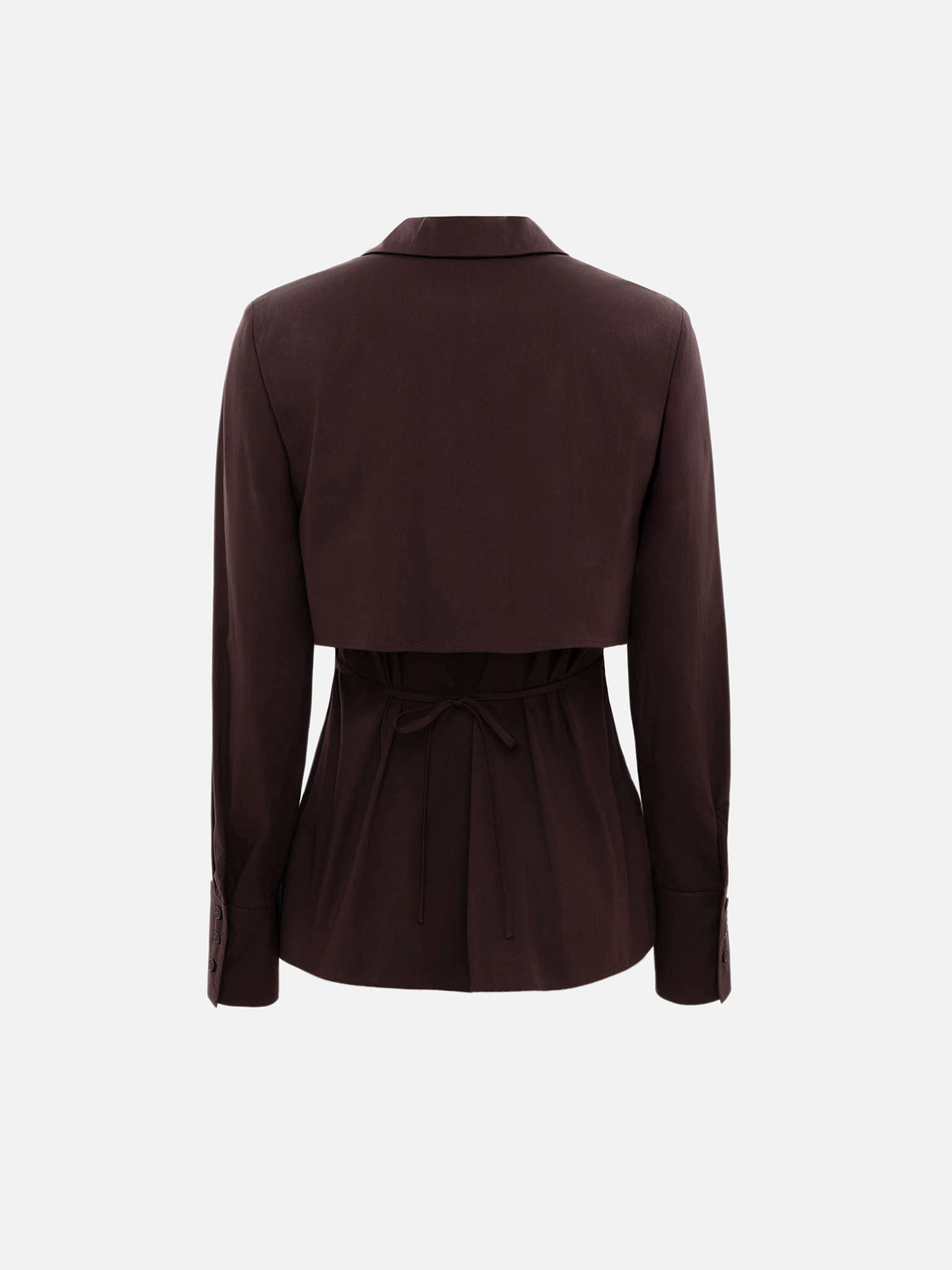 Однотонная рубашка с объемным верхом