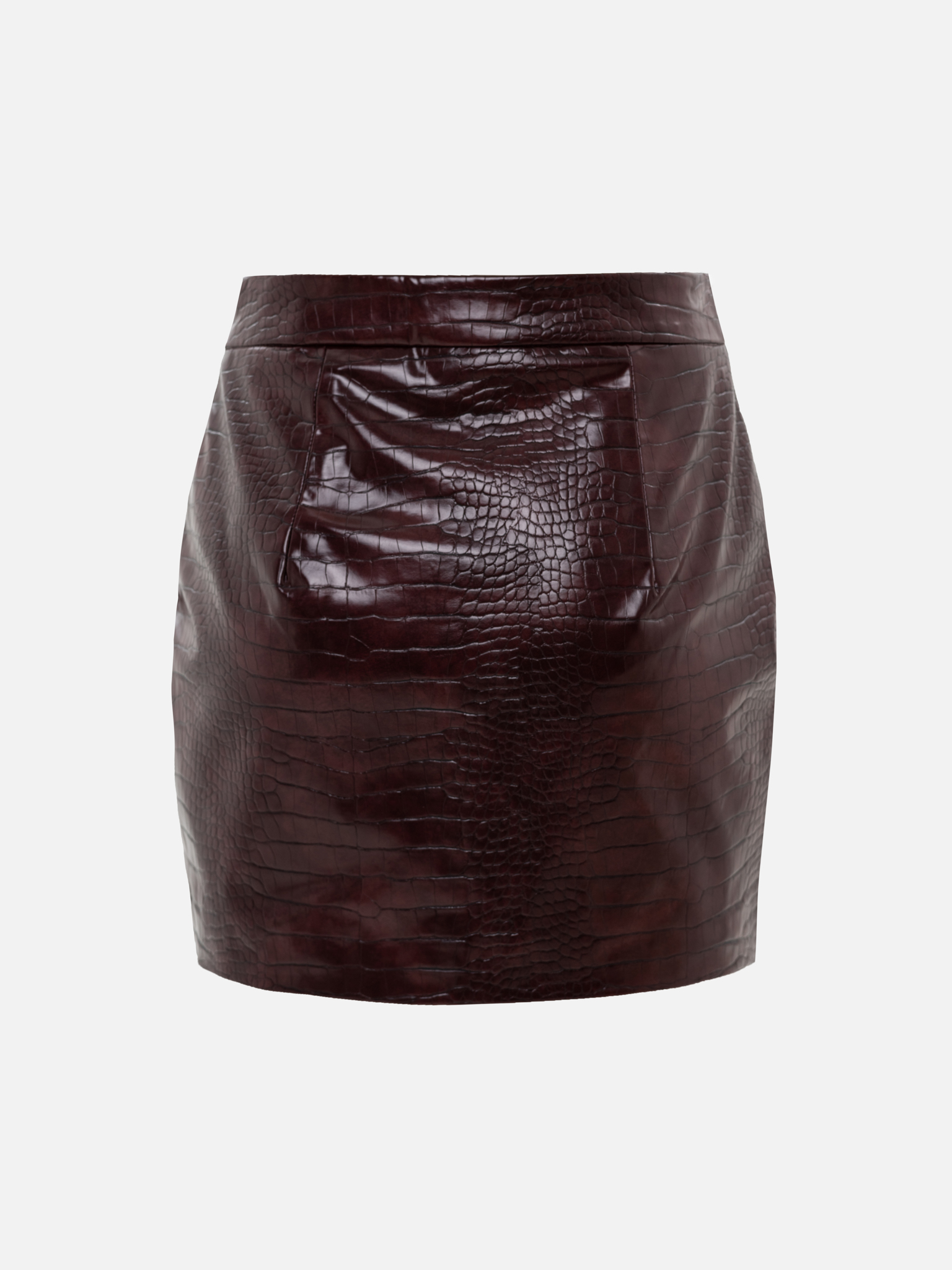 Reptile eco-leather mini skirt