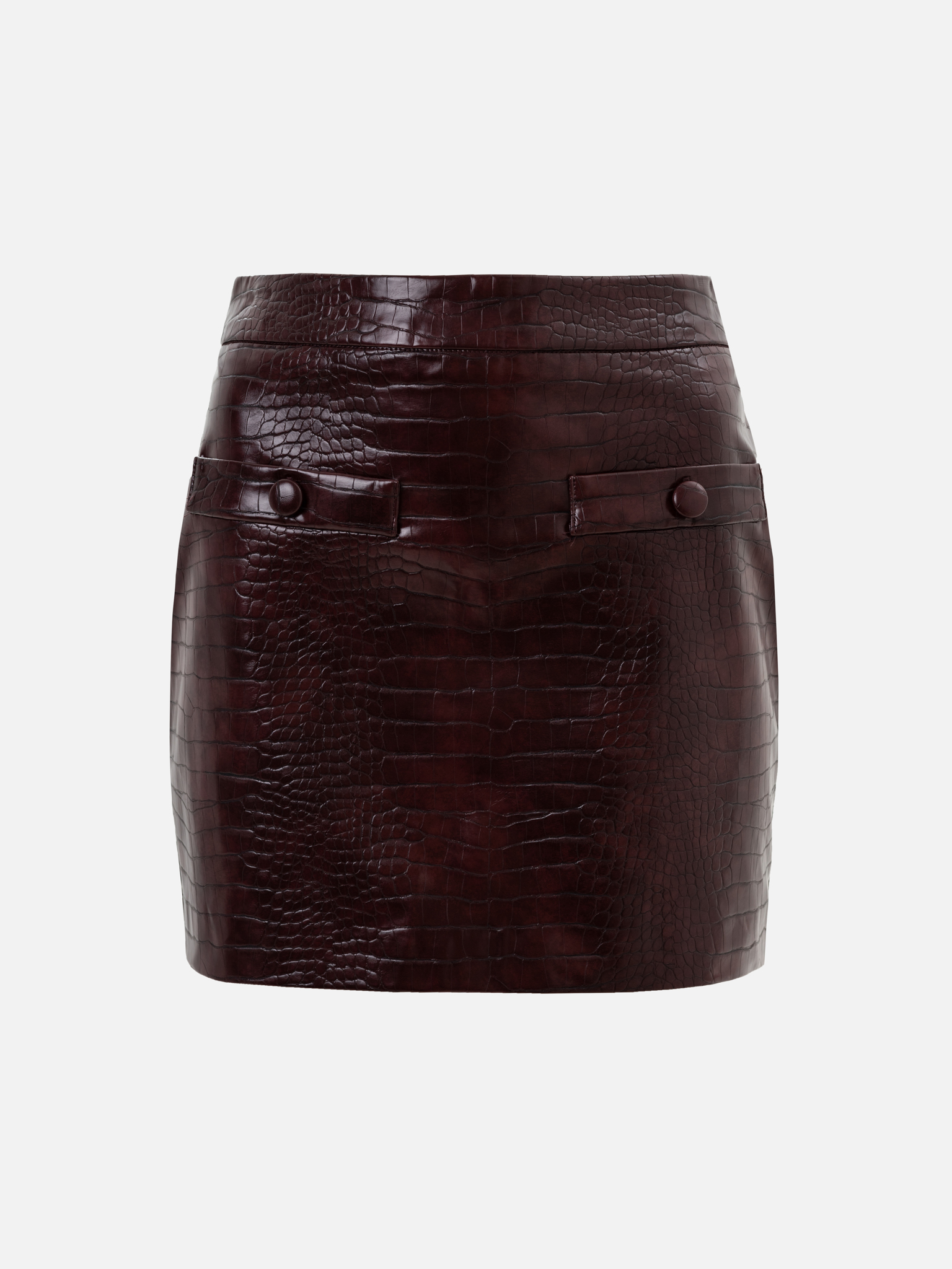 Reptile eco-leather mini skirt