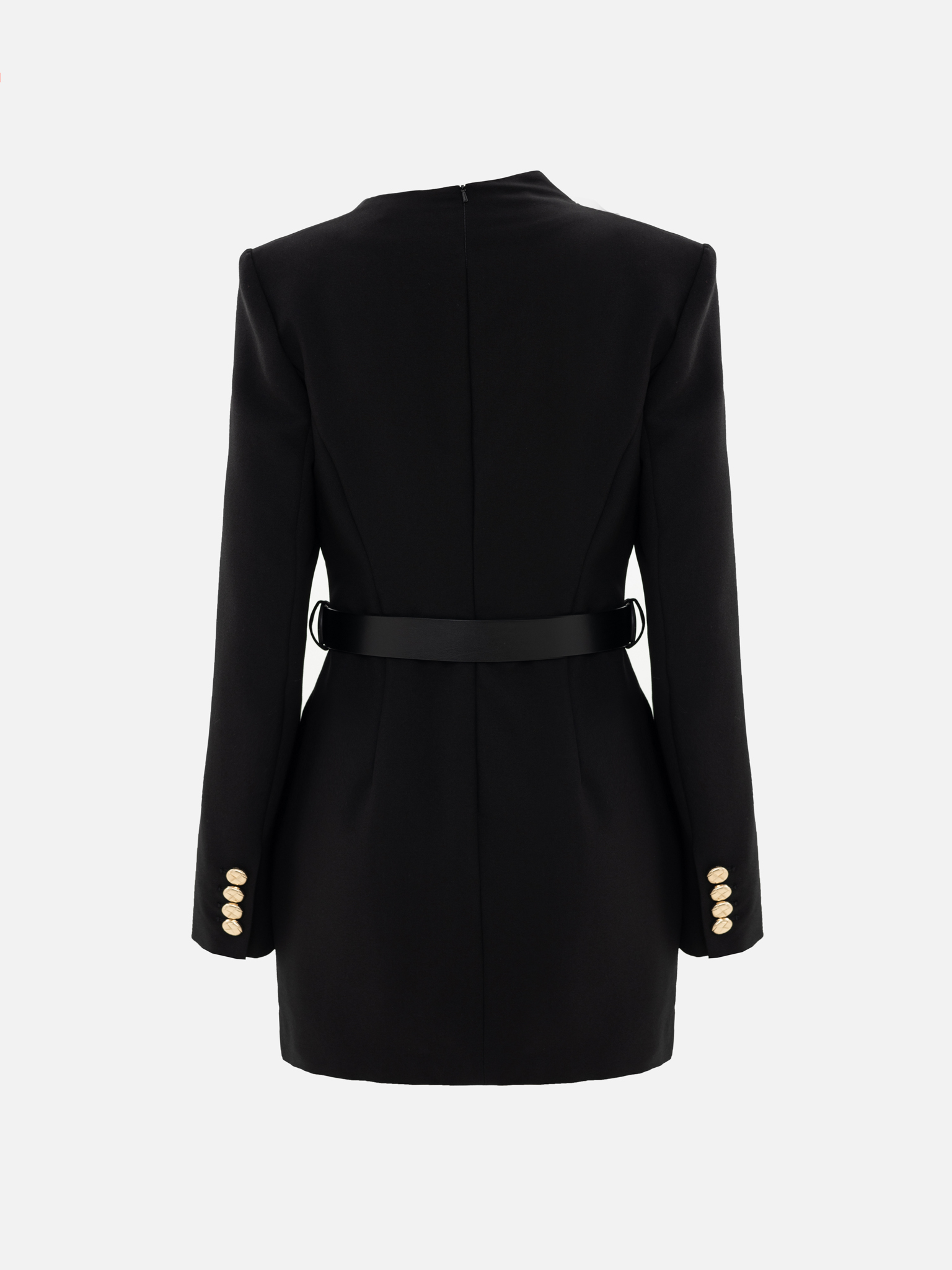 Mini dress with asymmetric bodice and eco leather belt