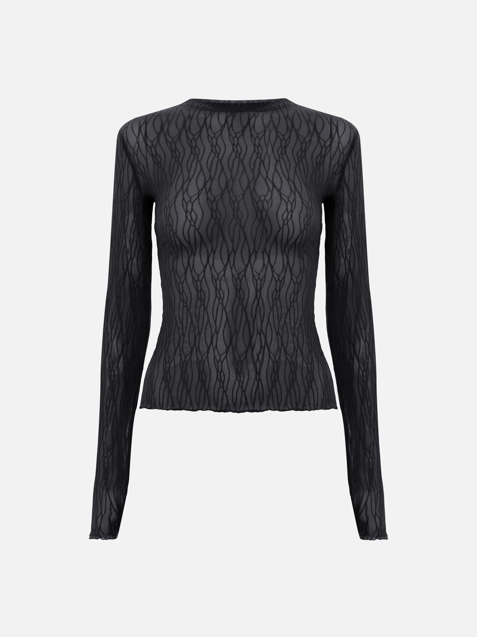 Лонгслив из сетки с ажурным узором