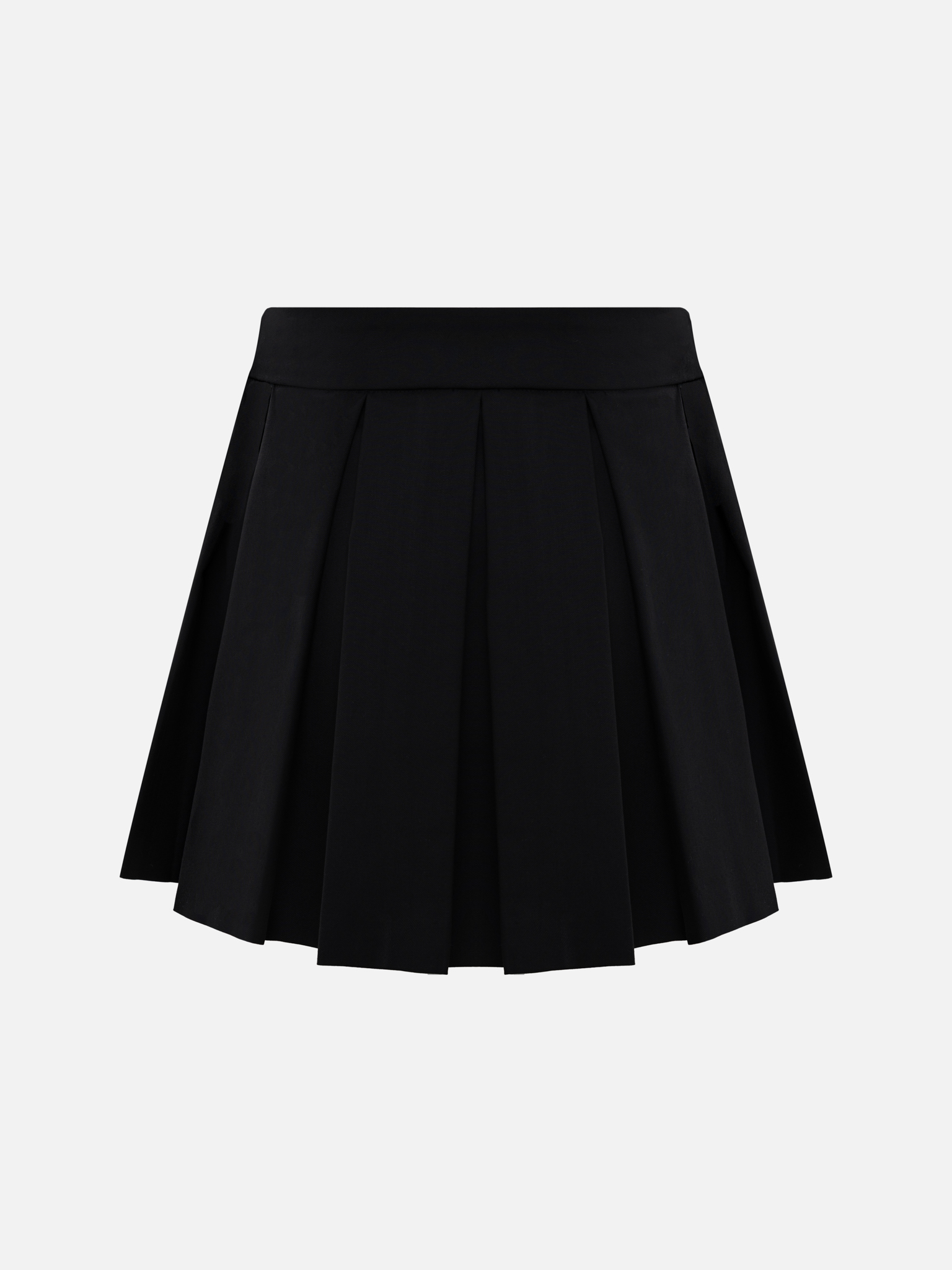 Mini skirt with waist pleats