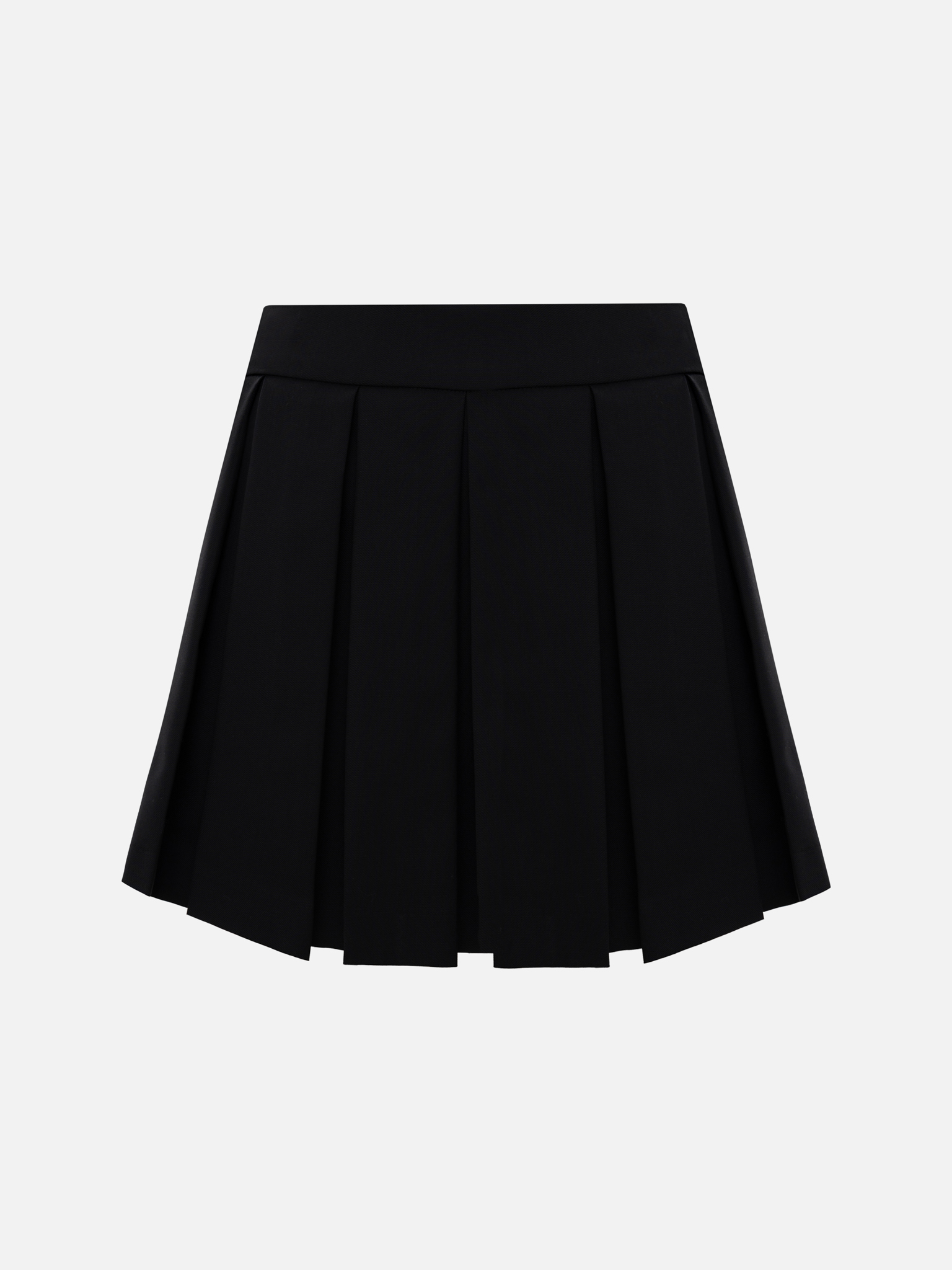 Mini skirt with waist pleats