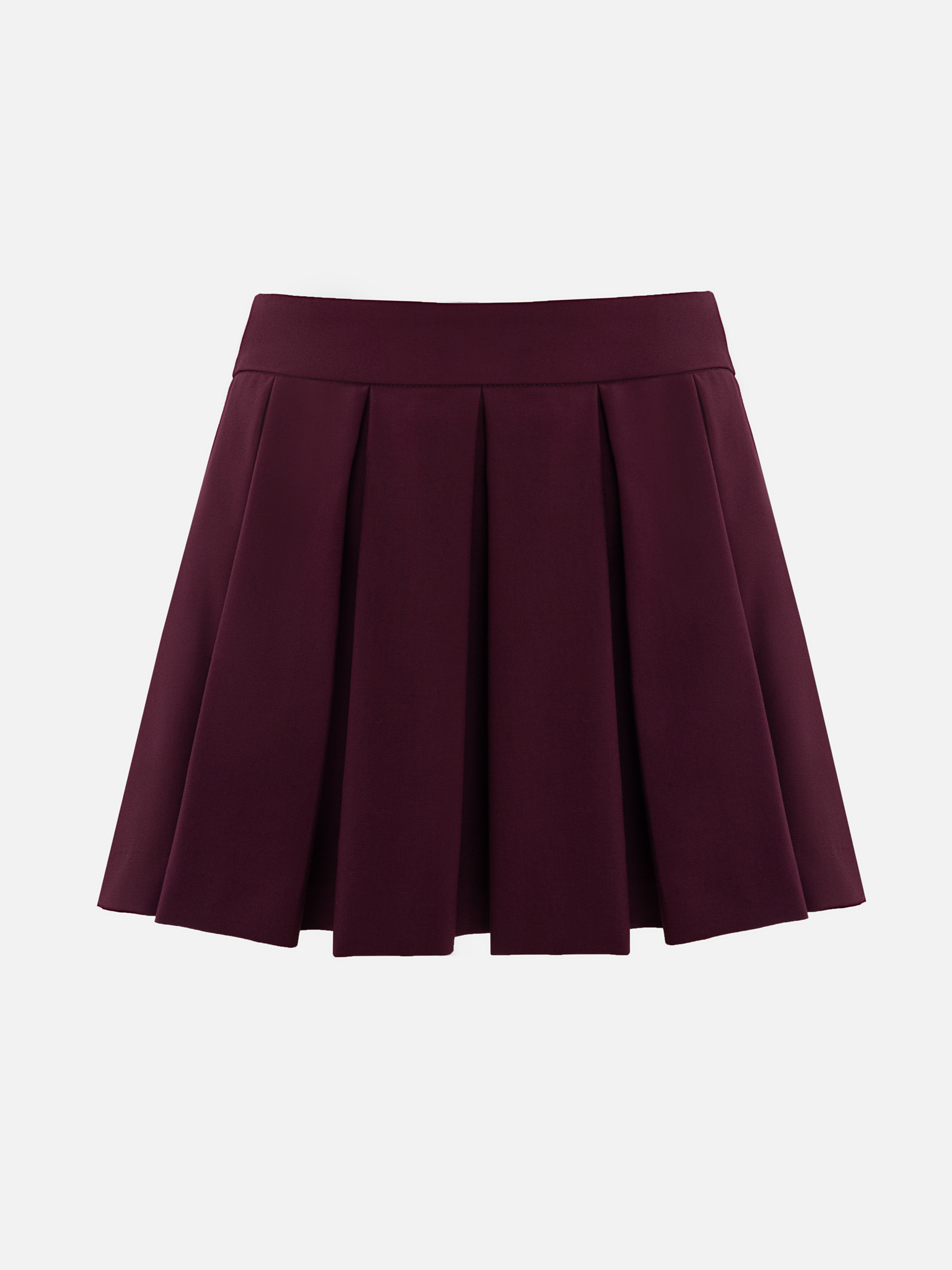 Mini skirt with waist pleats
