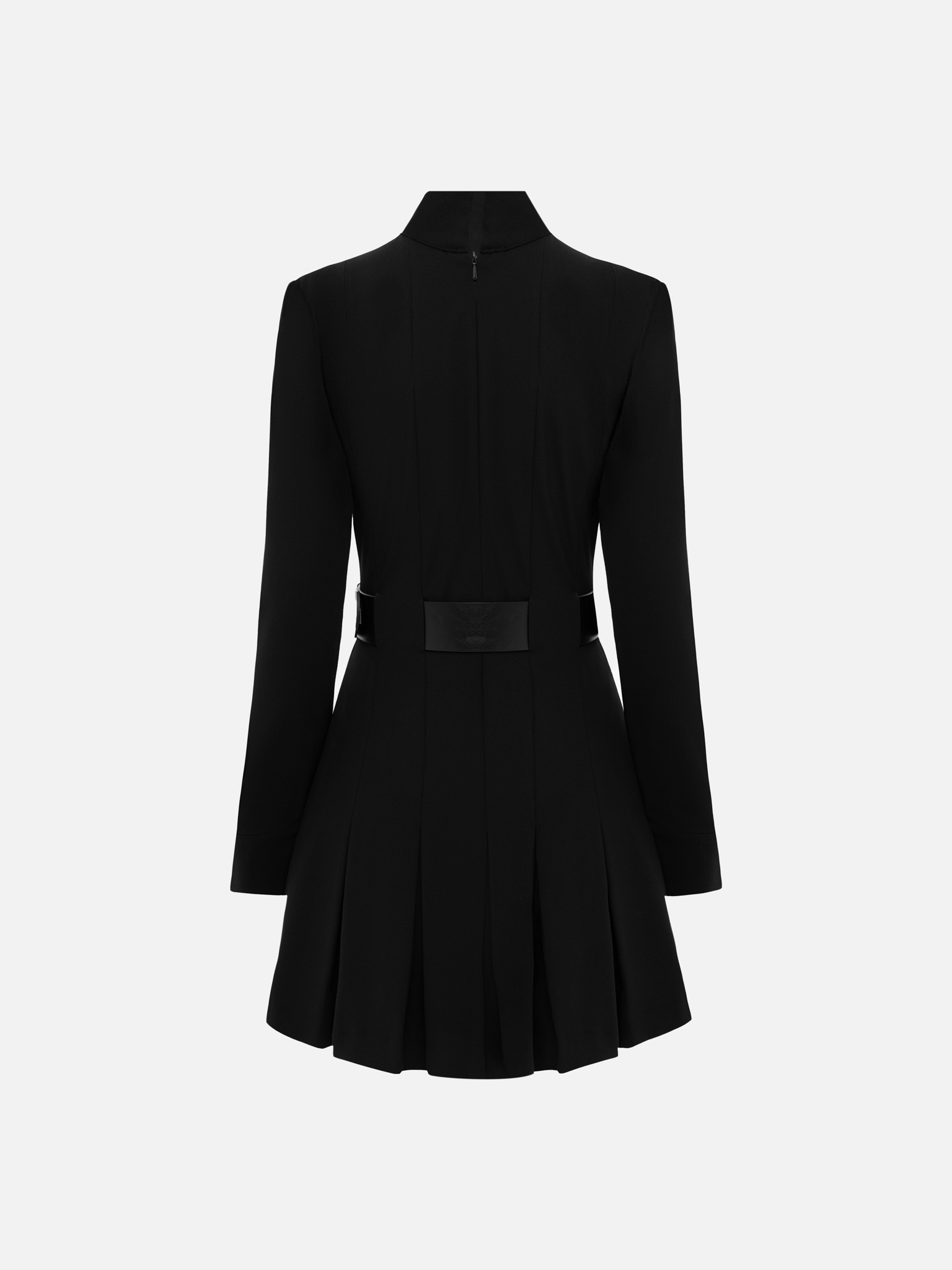 Платье мини с ремнем из экокожи