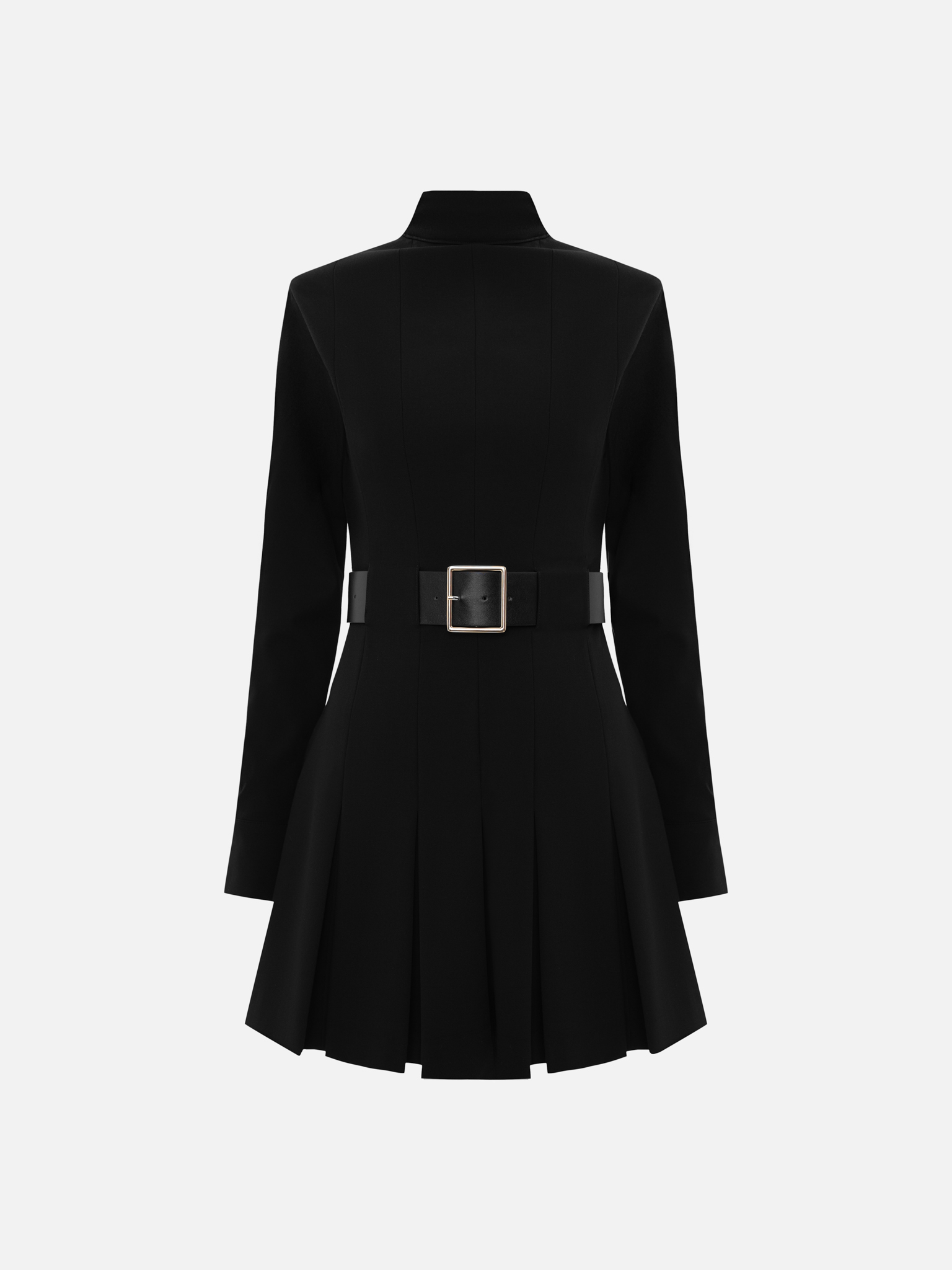 Платье мини с ремнем из экокожи