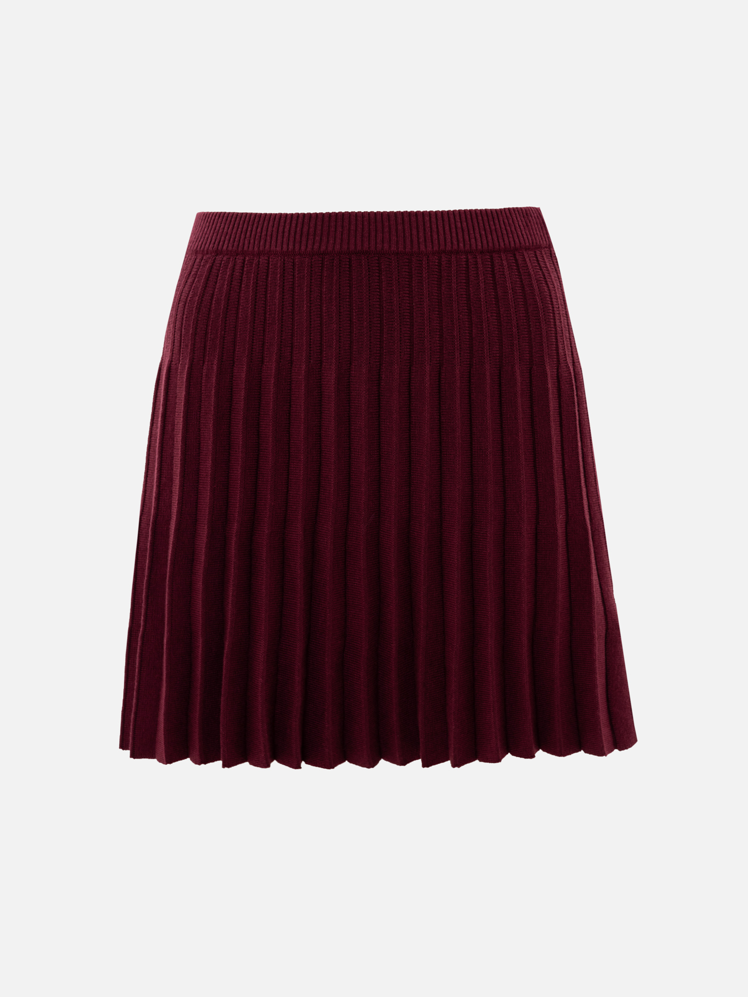 Pleated knitted mini skirt