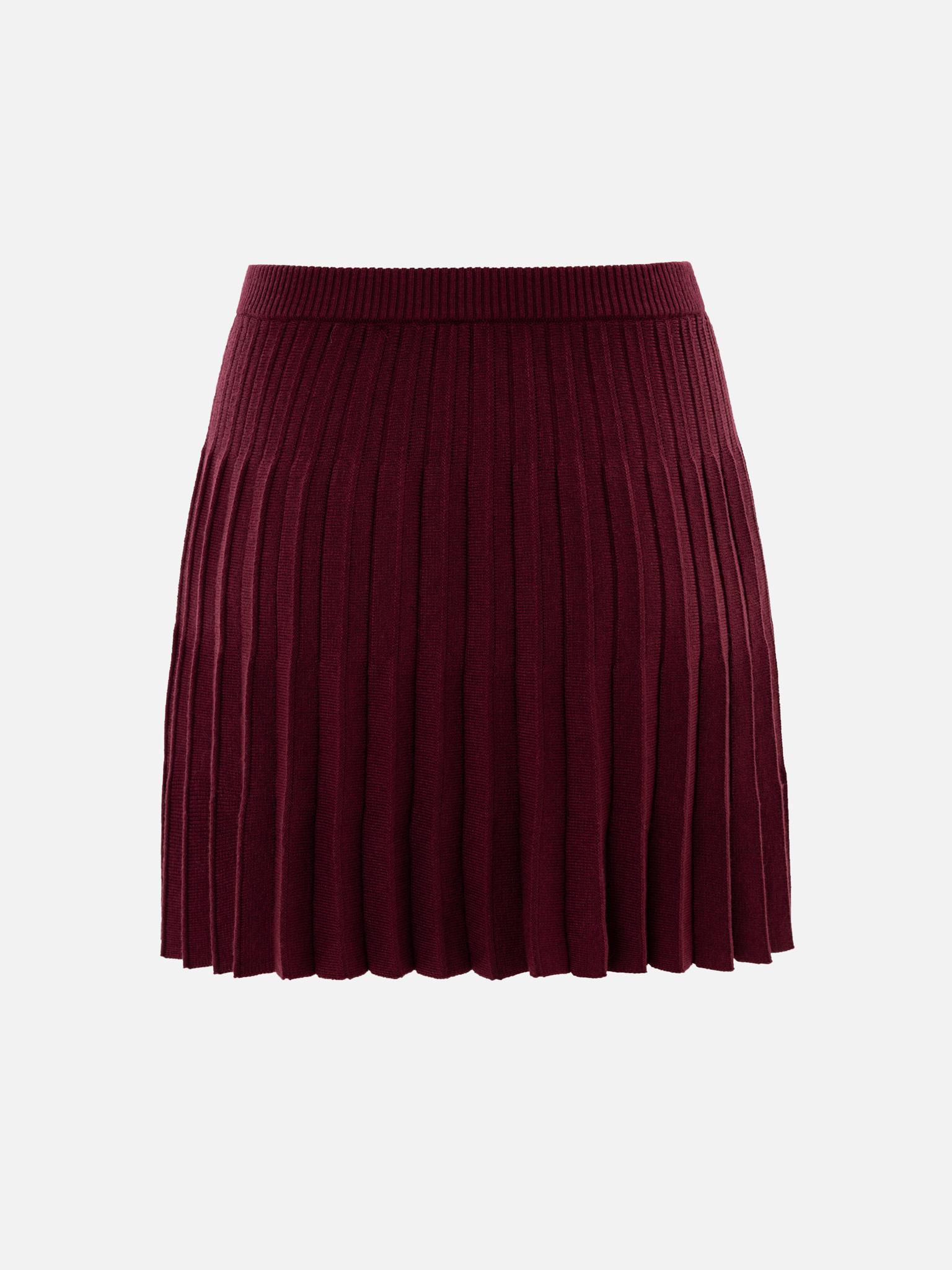 Pleated knitted mini skirt