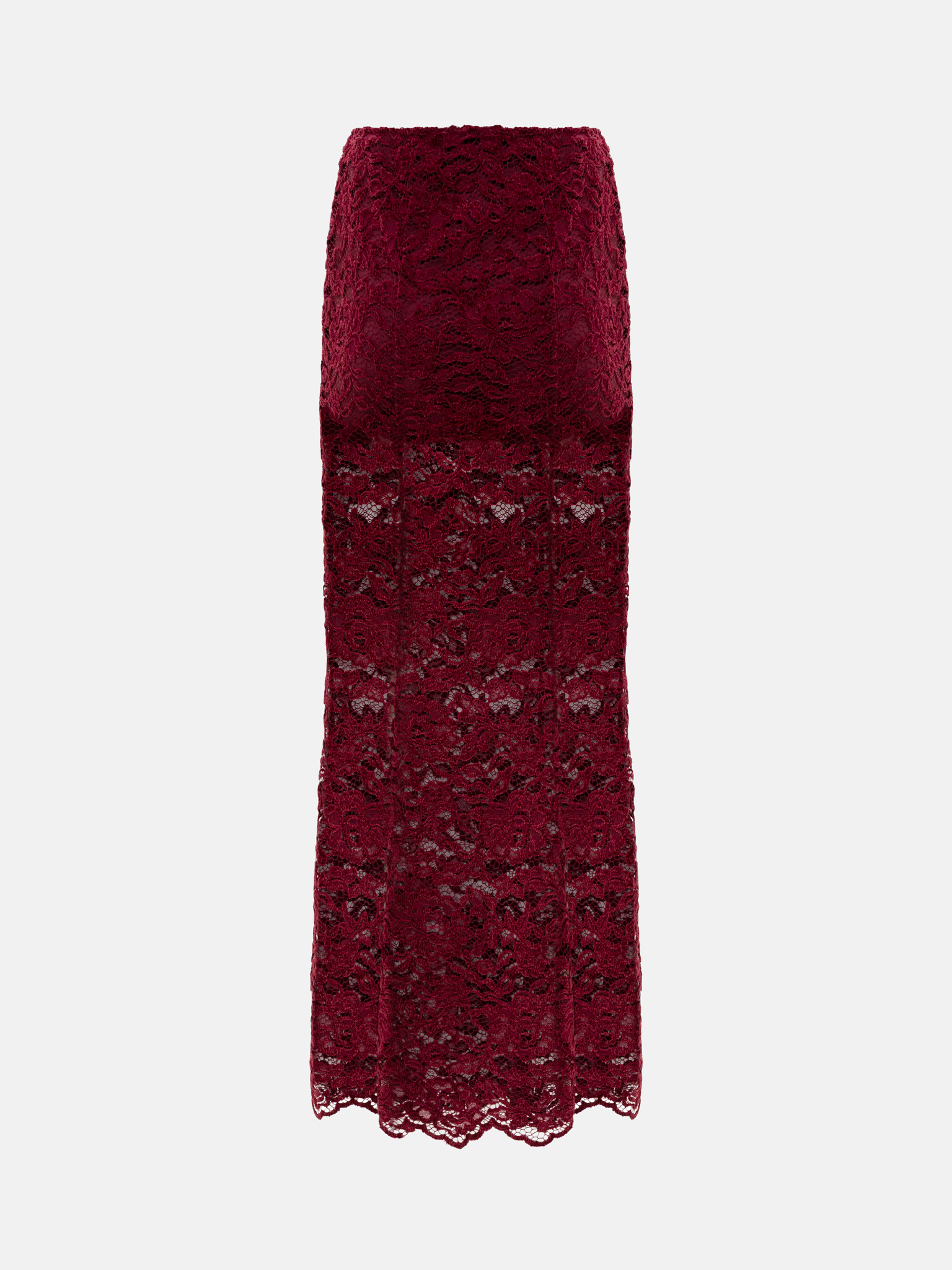 Midirock aus Guipure mit monochromen Shorts