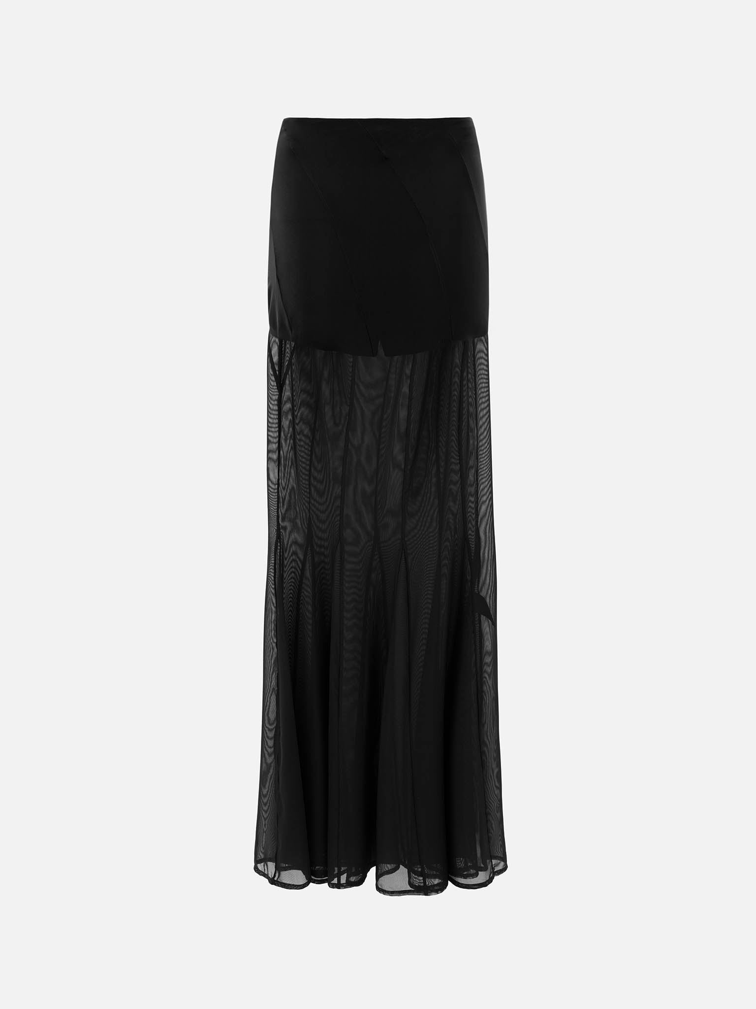 تنورة ماكسي شبه شفافة