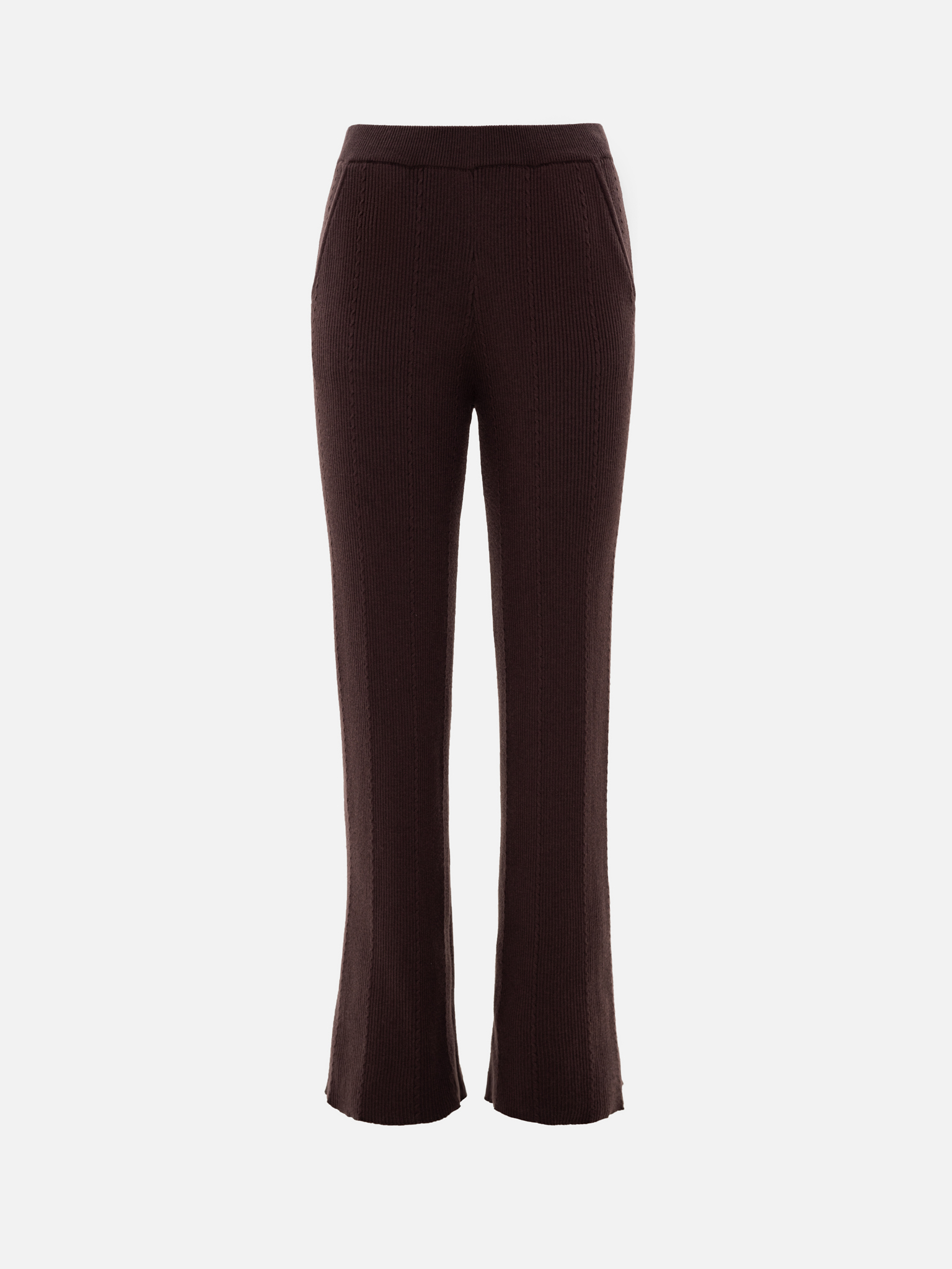 Rib-knit trousers