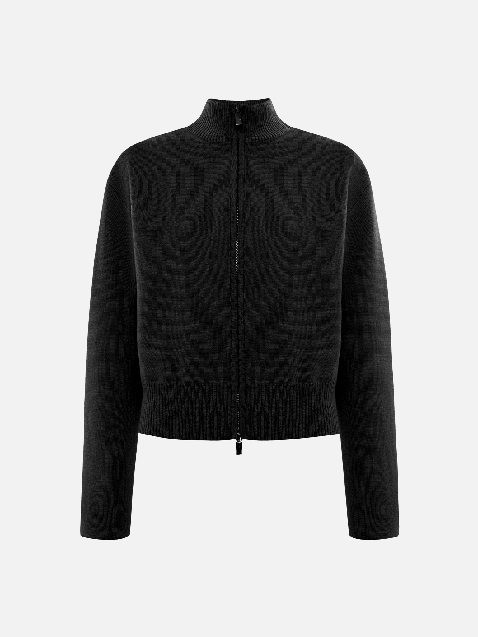 Lockere Strickjacke mit Reißverschluss