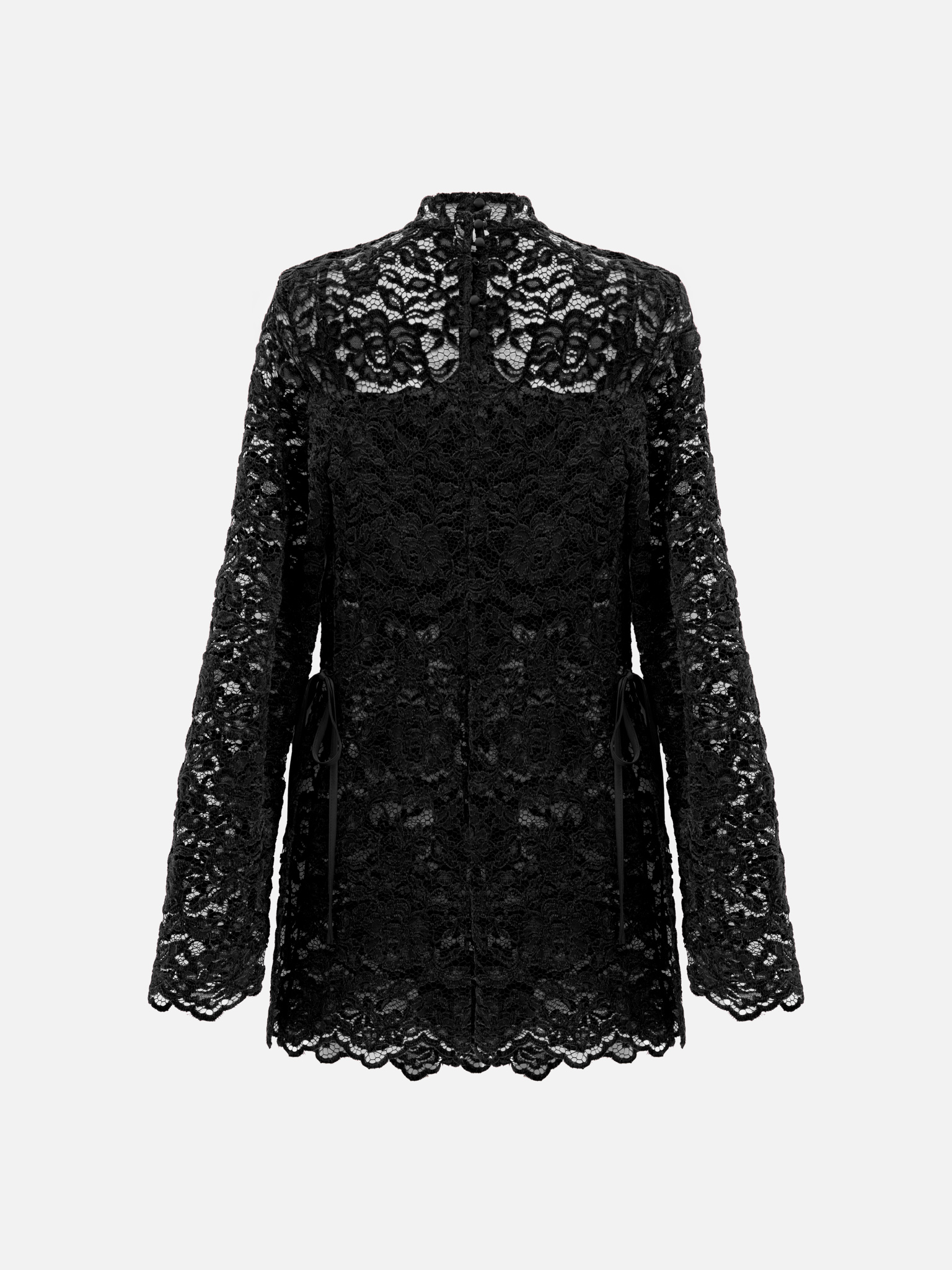 Bluse aus Guipure mit monochromem Oberteil