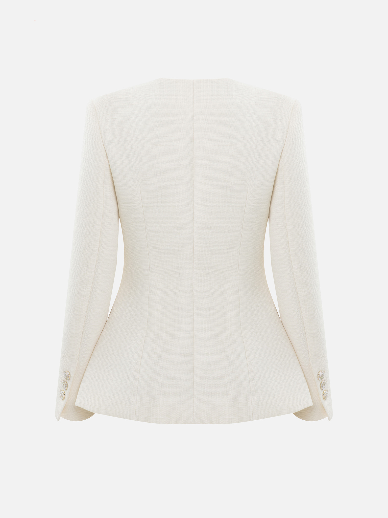 Fitted tweed jacket with rhinestone buttons