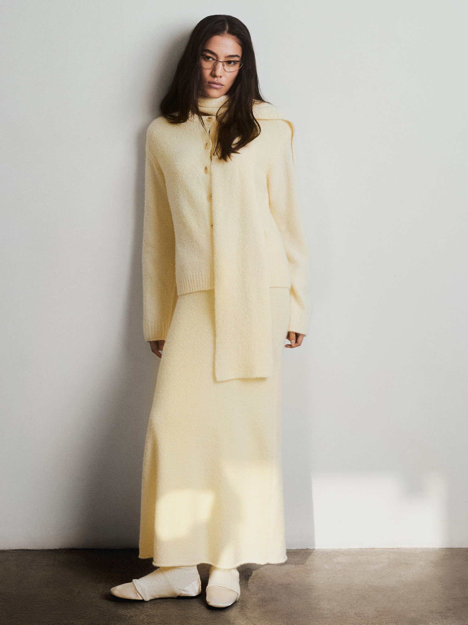 Юбка макси из вязаного трикотажа