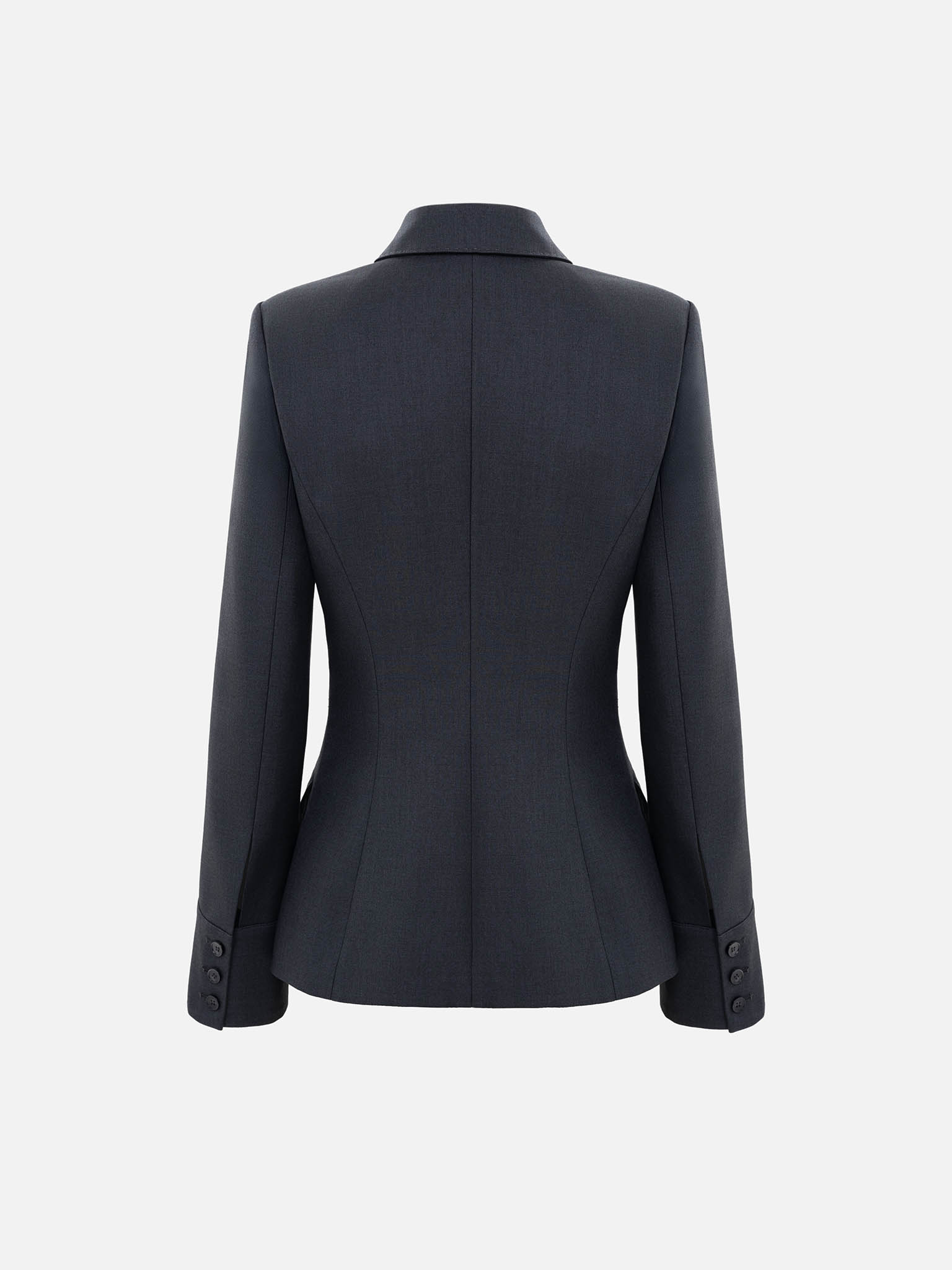 Fitted jacket with triangular collar