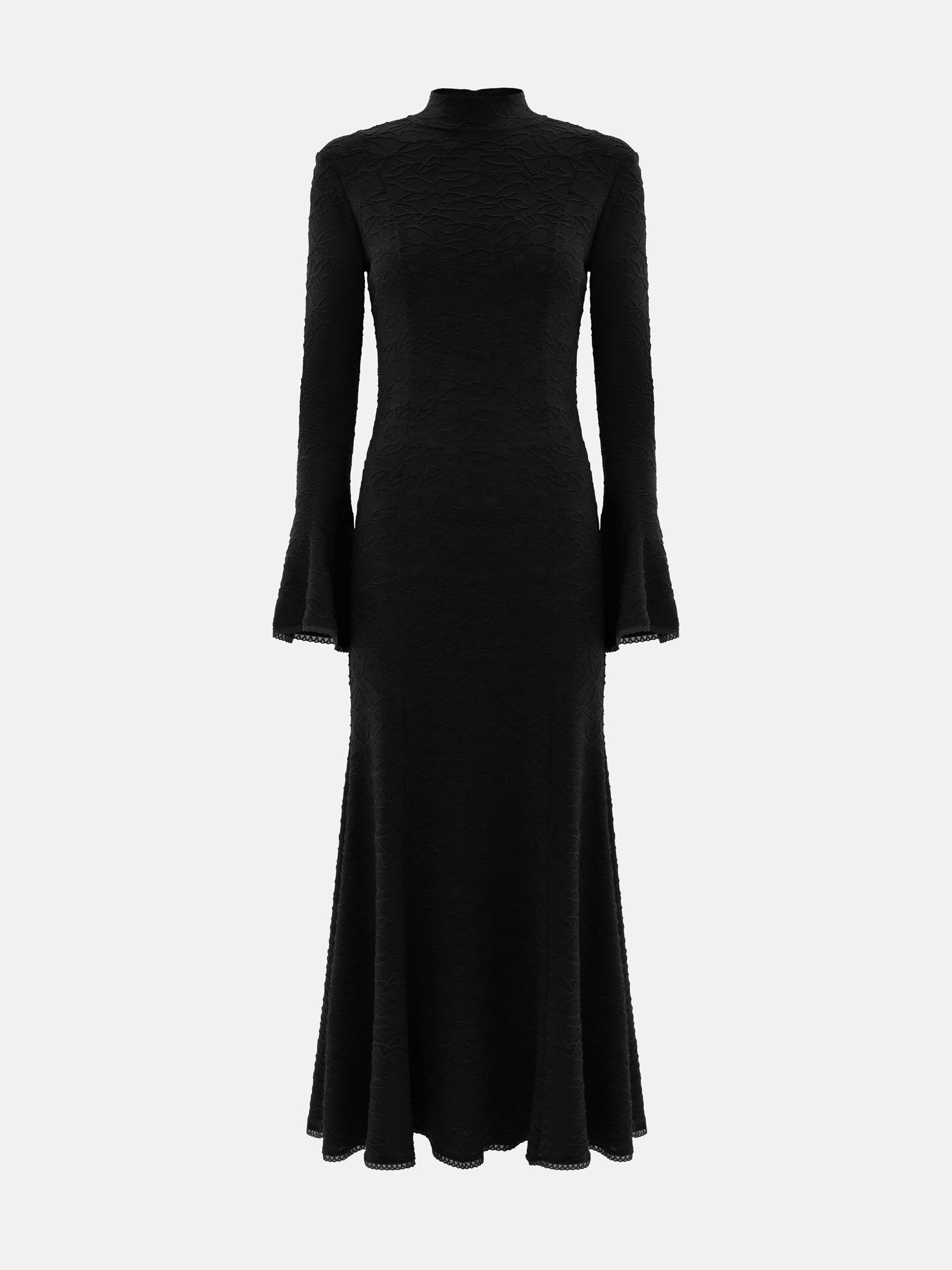 Fitted maxi dress in textured fabric