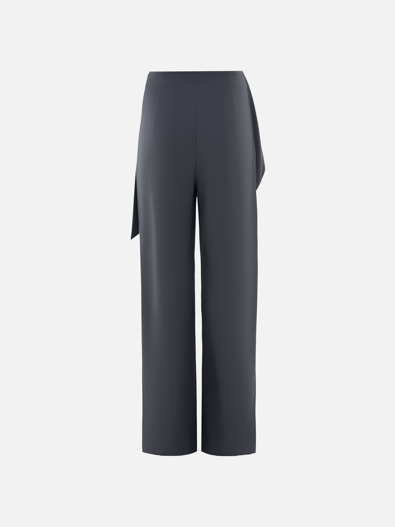 Loose-fit trousers with draping at the hips