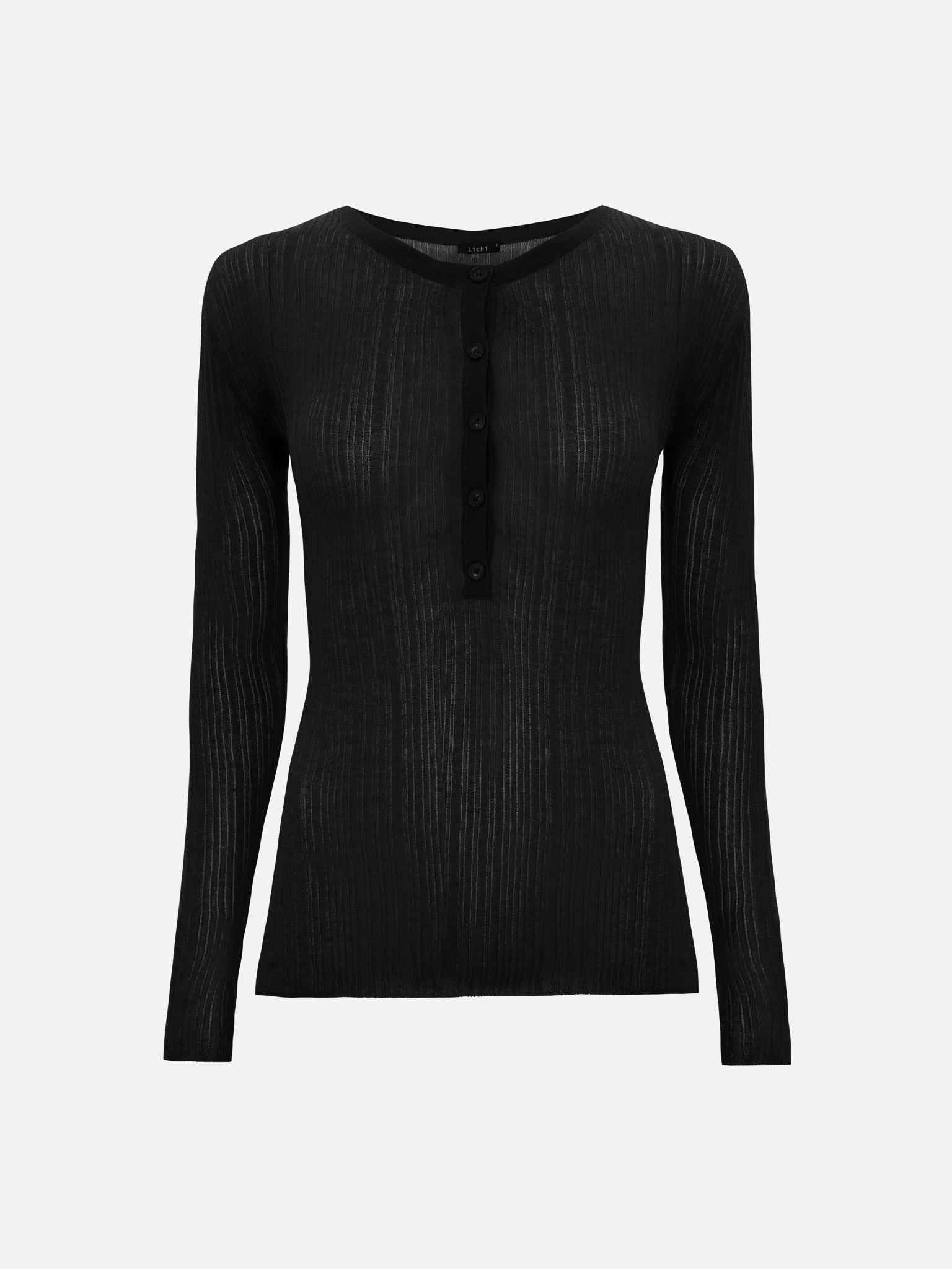 Semi-transparent rib-knit jumper 