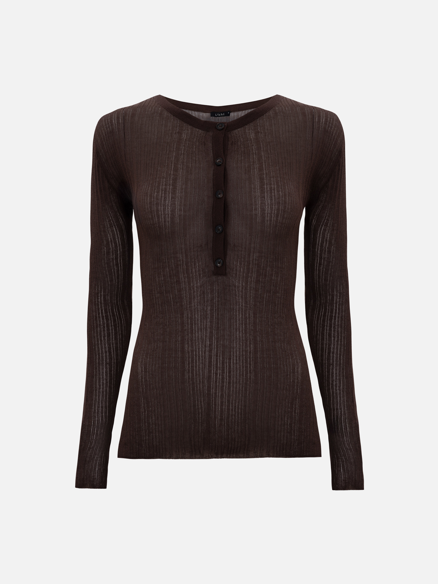 Semi-transparent rib-knit jumper