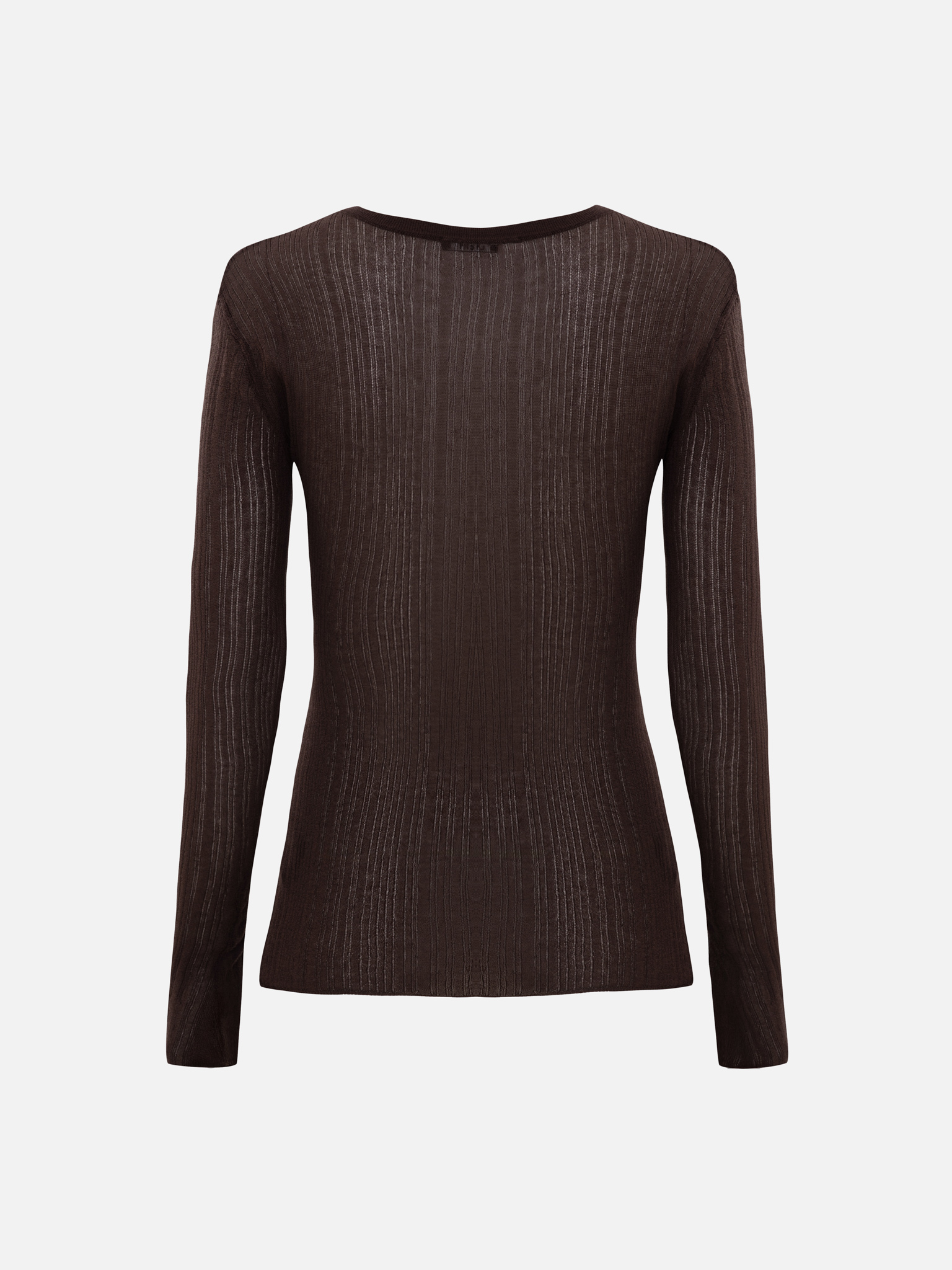 Semi-transparent rib-knit jumper