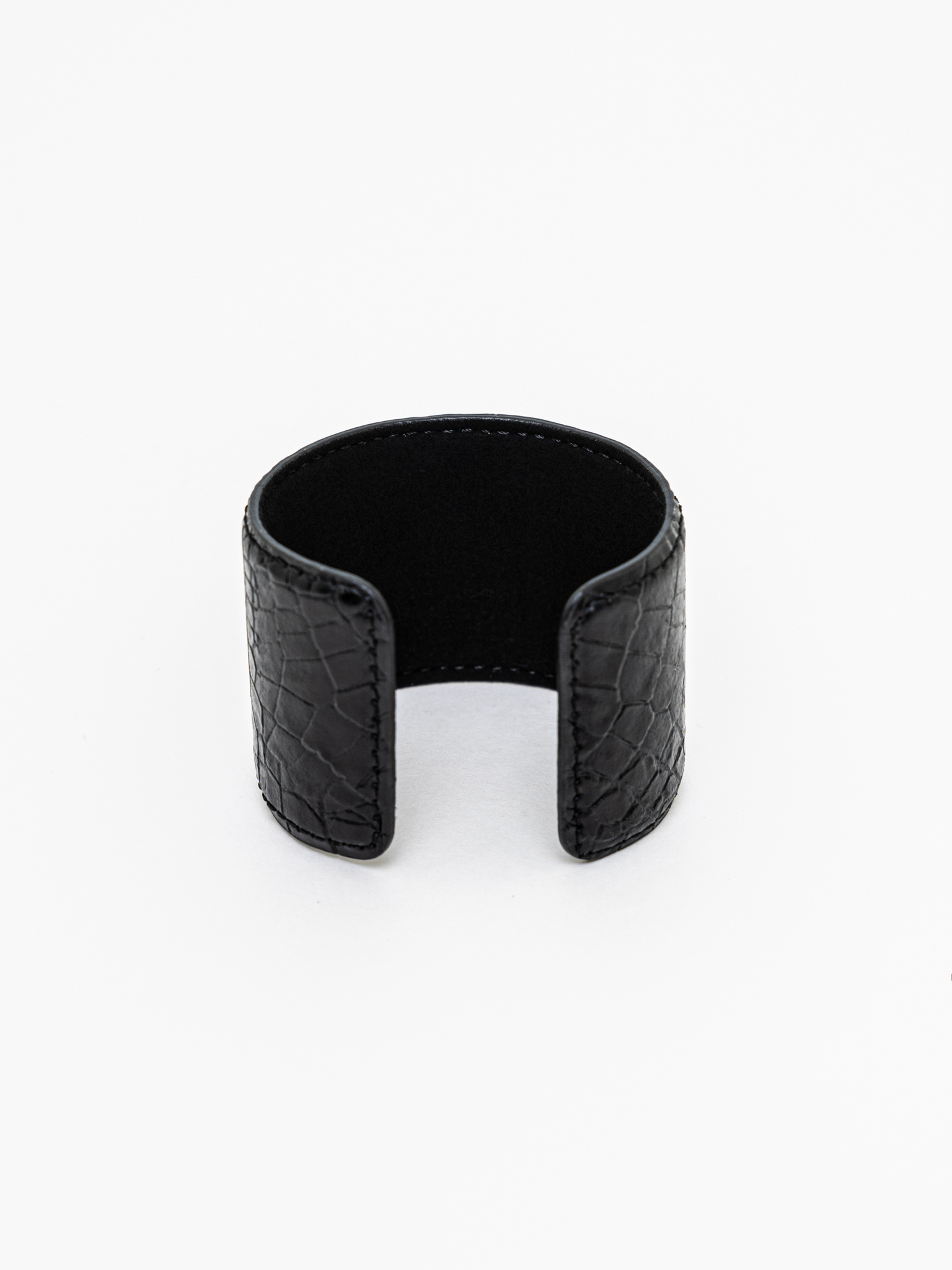 Wide leather bracelet