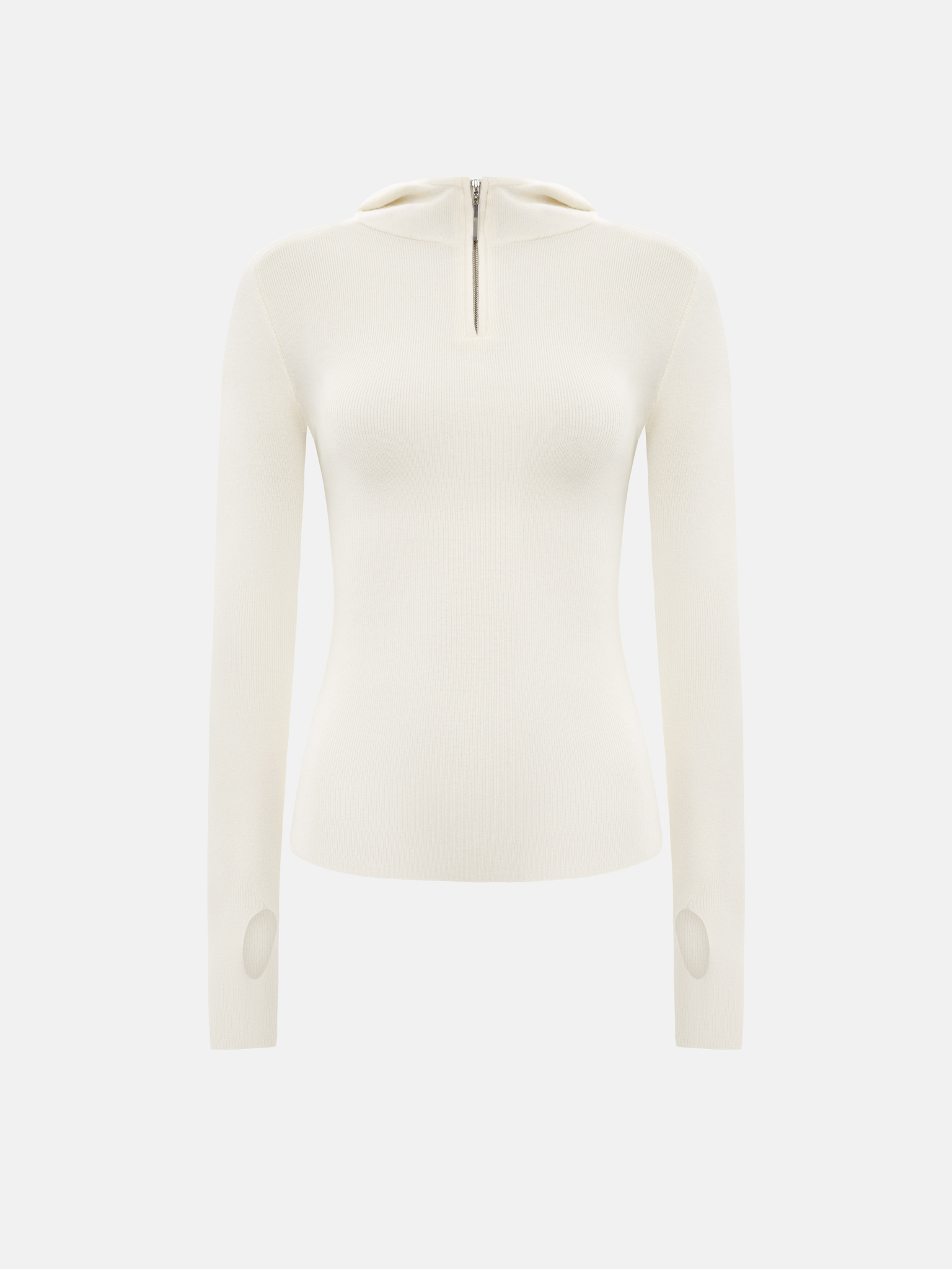 Прилегающее худи с молнией на воротнике