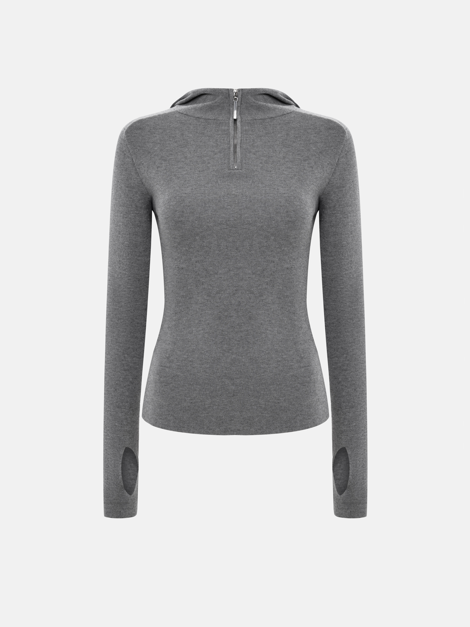 Прилегающее худи с молнией на воротнике