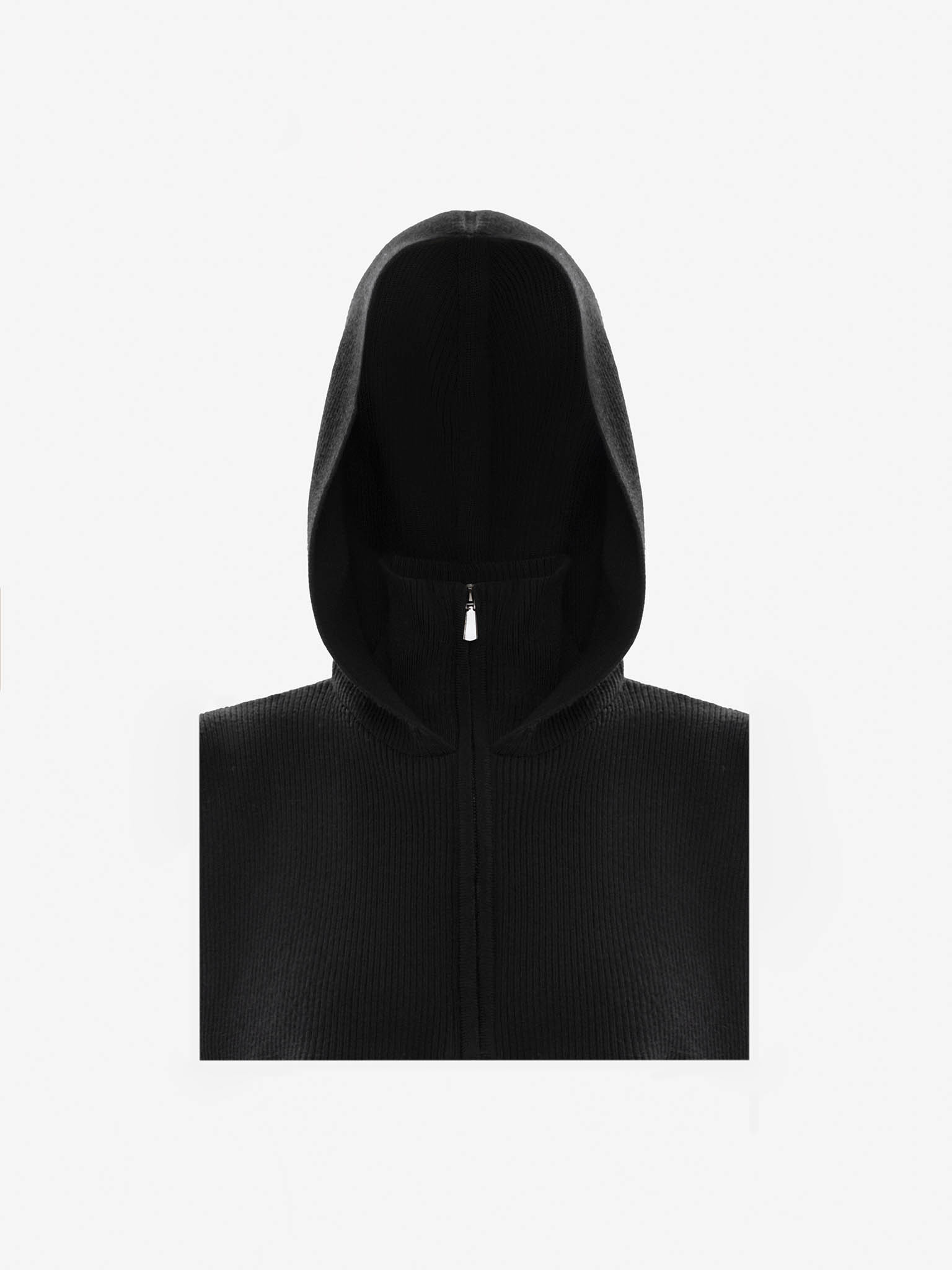 Cape aus Wolle mit hohem Kragen und Reißverschluss