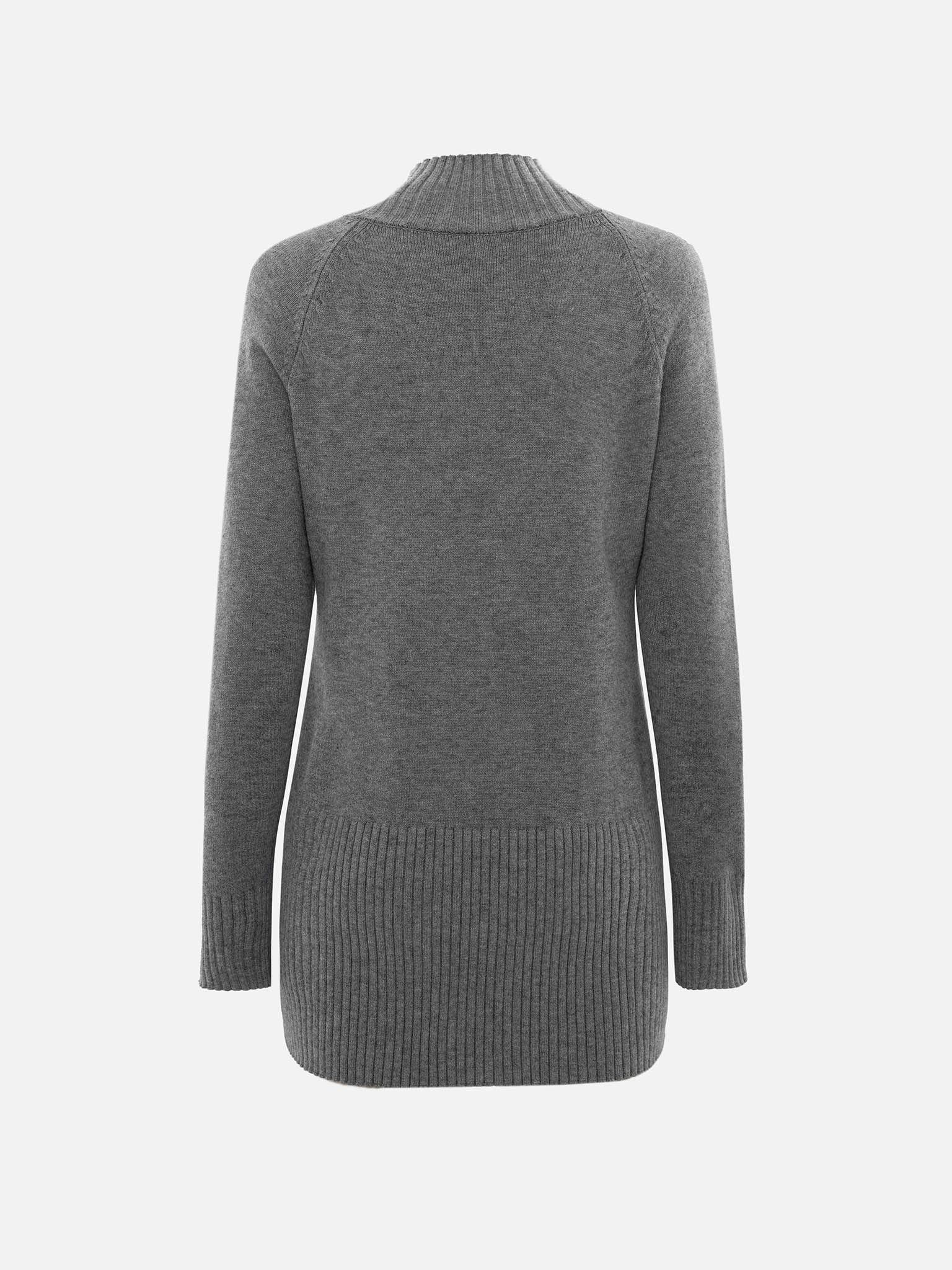 Платье мини из вязаного трикотажа с деталями в рубчик