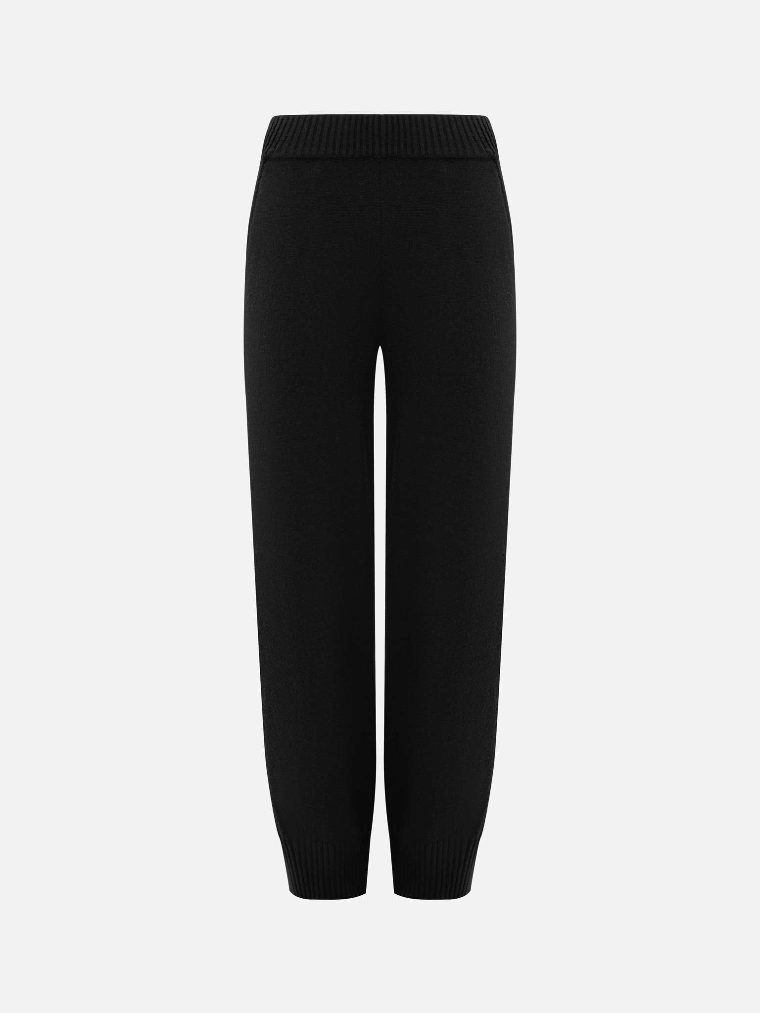 Loose-fitting smooth knitted trousers