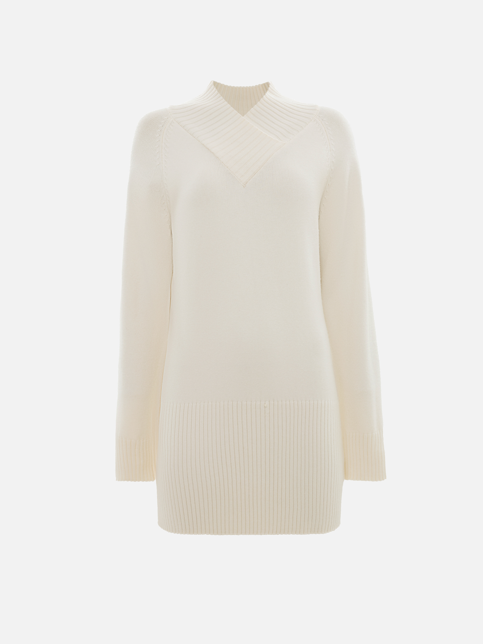 Платье мини из вязаного трикотажа с деталями в рубчик