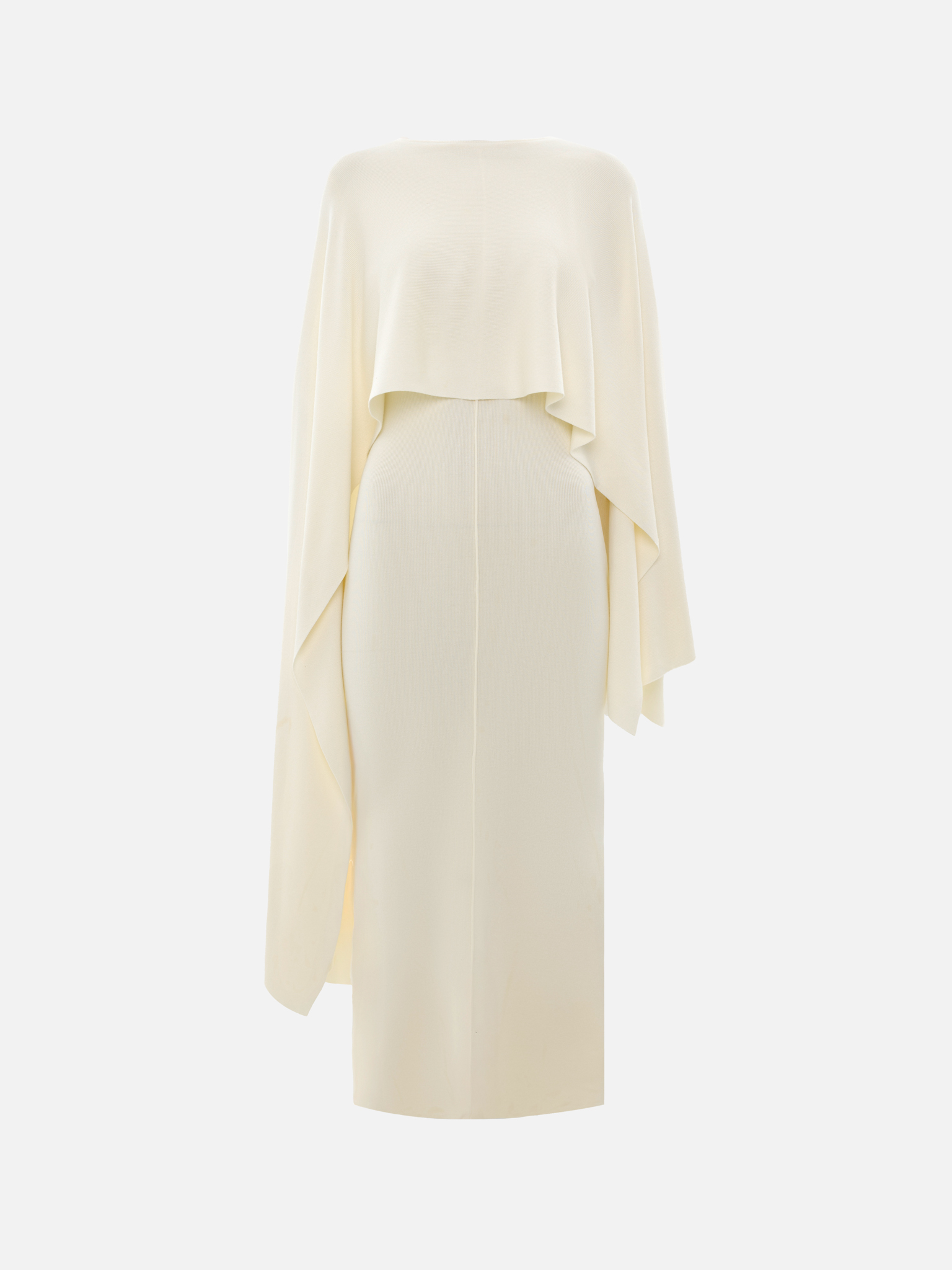 Maxikleid aus Viskose-Strick mit langem Cape
