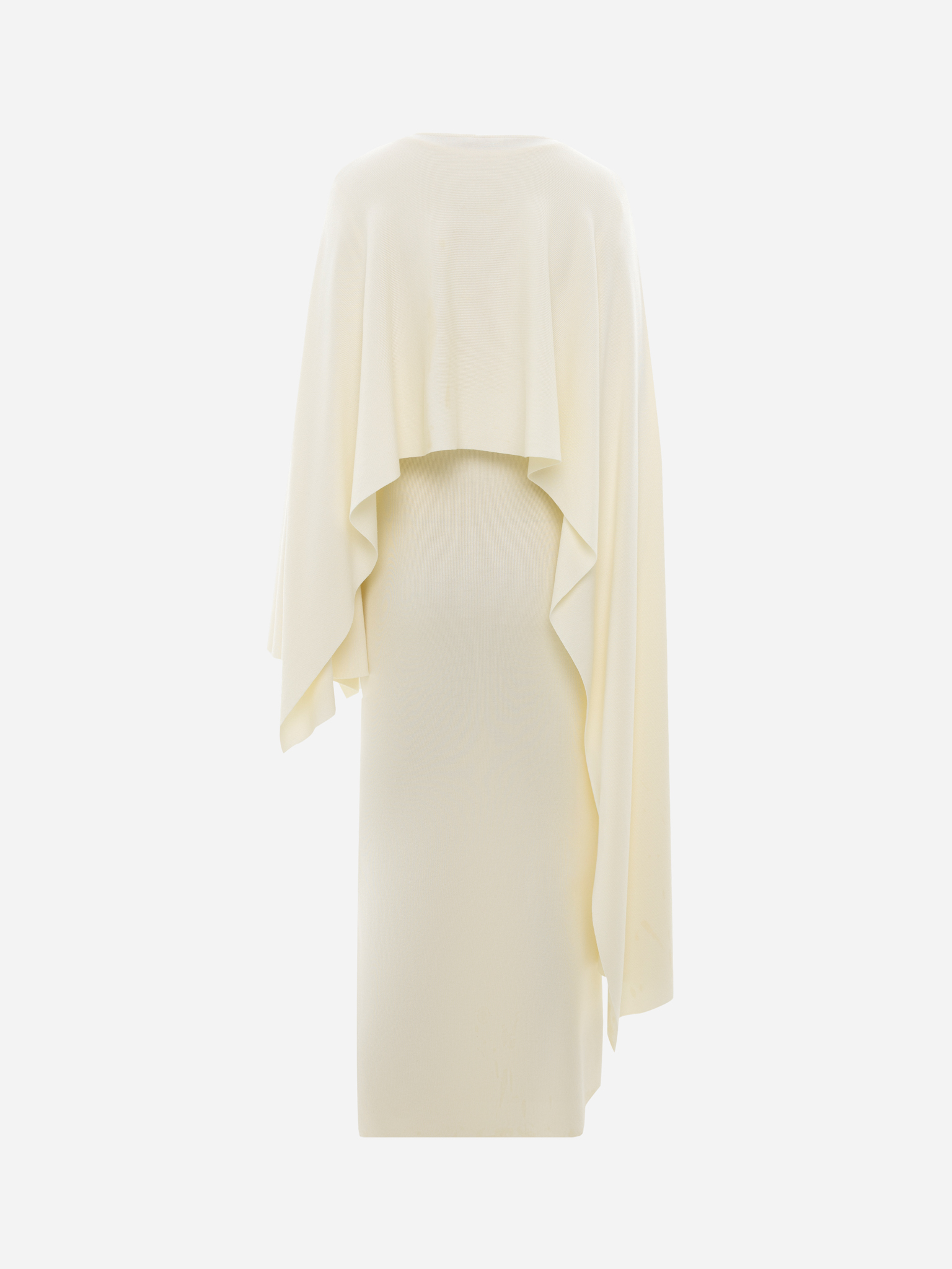Maxikleid aus Viskose-Strick mit langem Cape