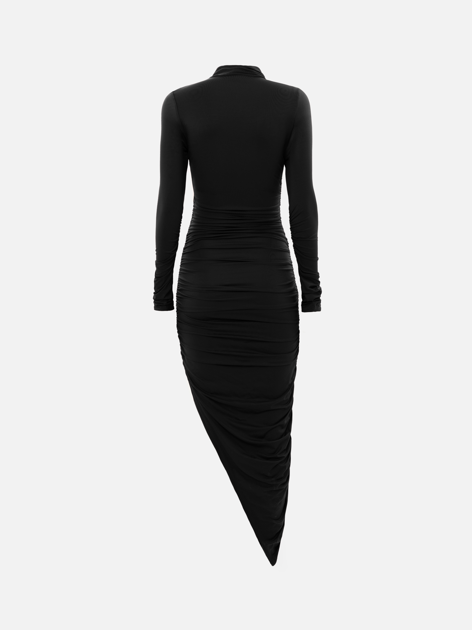 Knitted midi dress with asymmetrical skirt