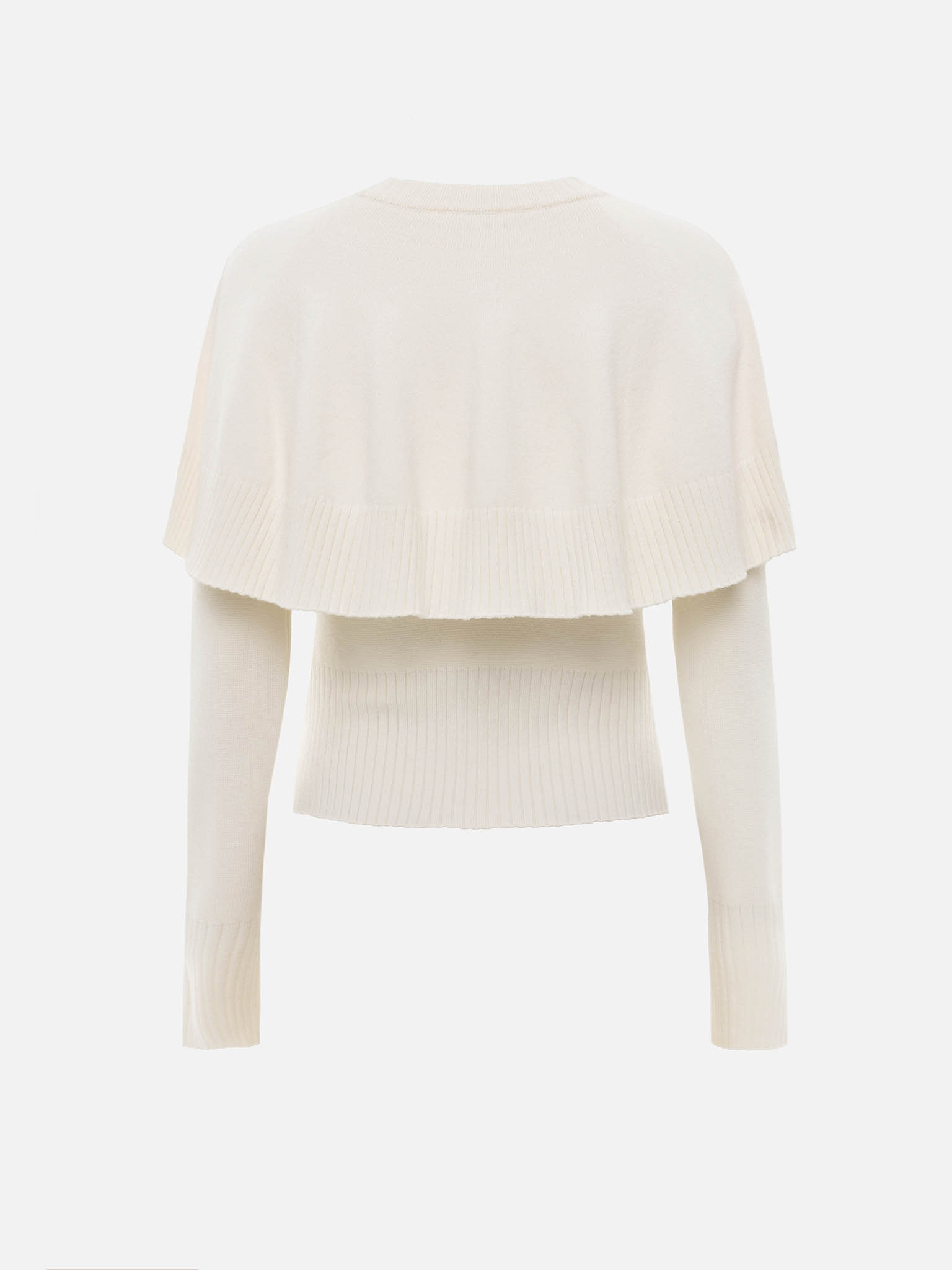 Кардиган гладкой вязки с кейпом