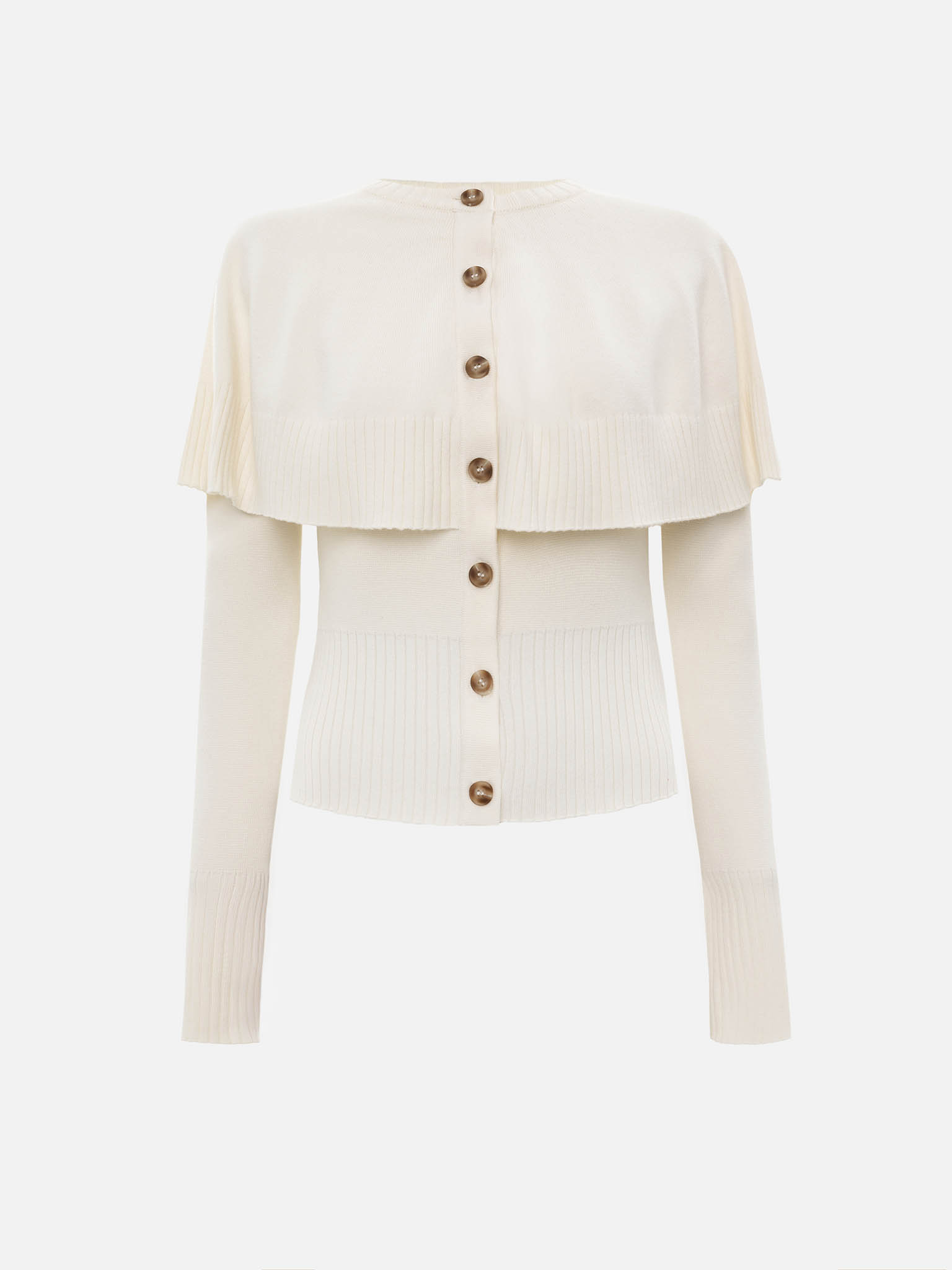 Кардиган гладкой вязки с кейпом