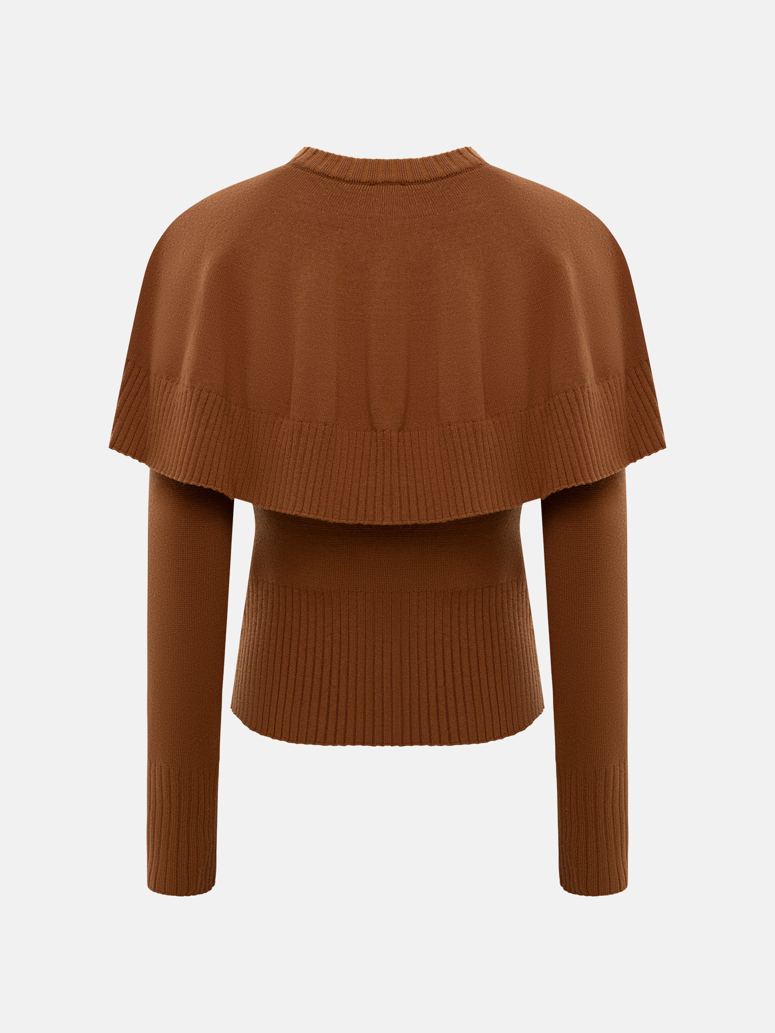 Glatte Strickjacke mit Cape