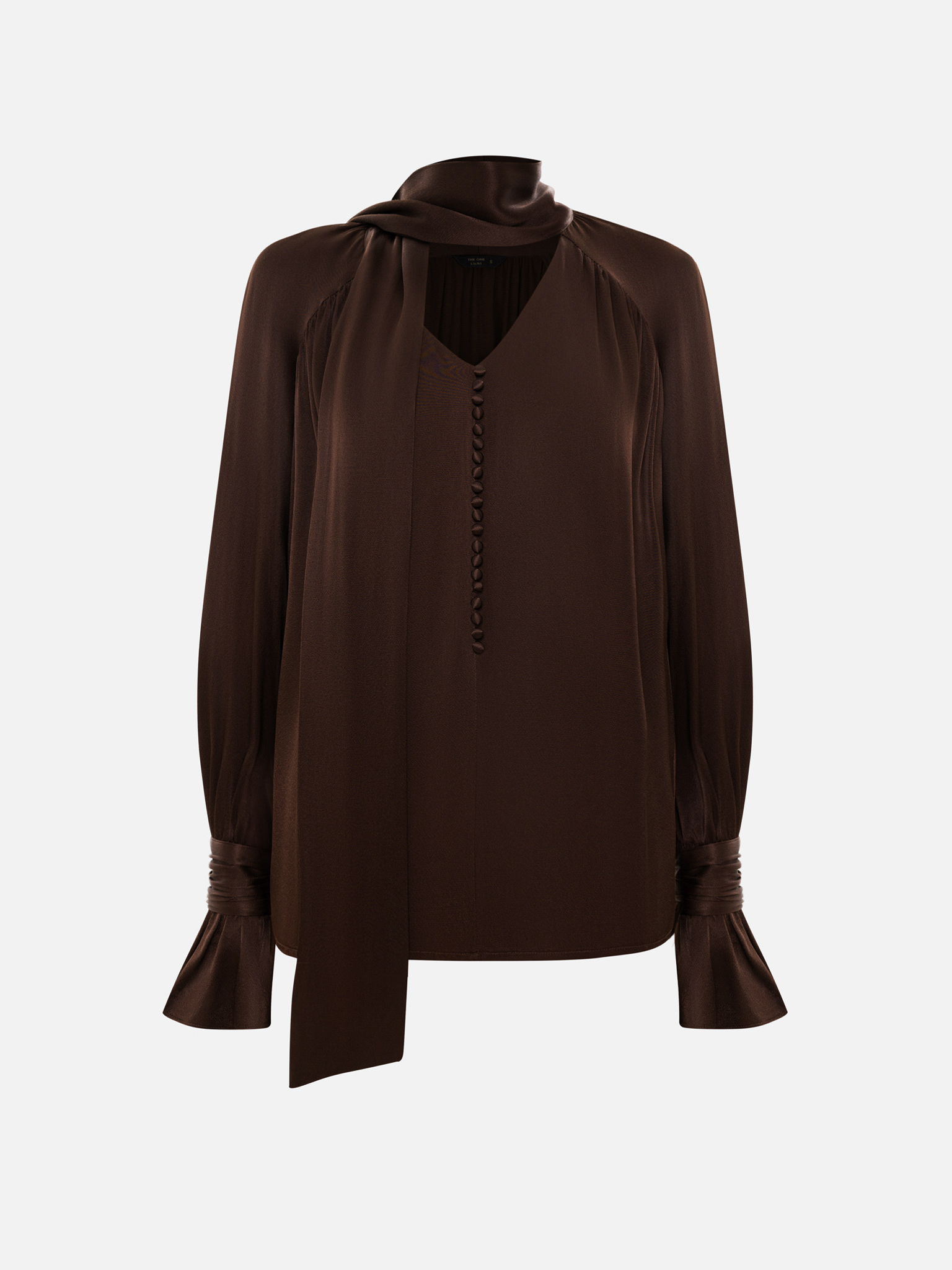 Viscose blouse with matching ribbon scarf