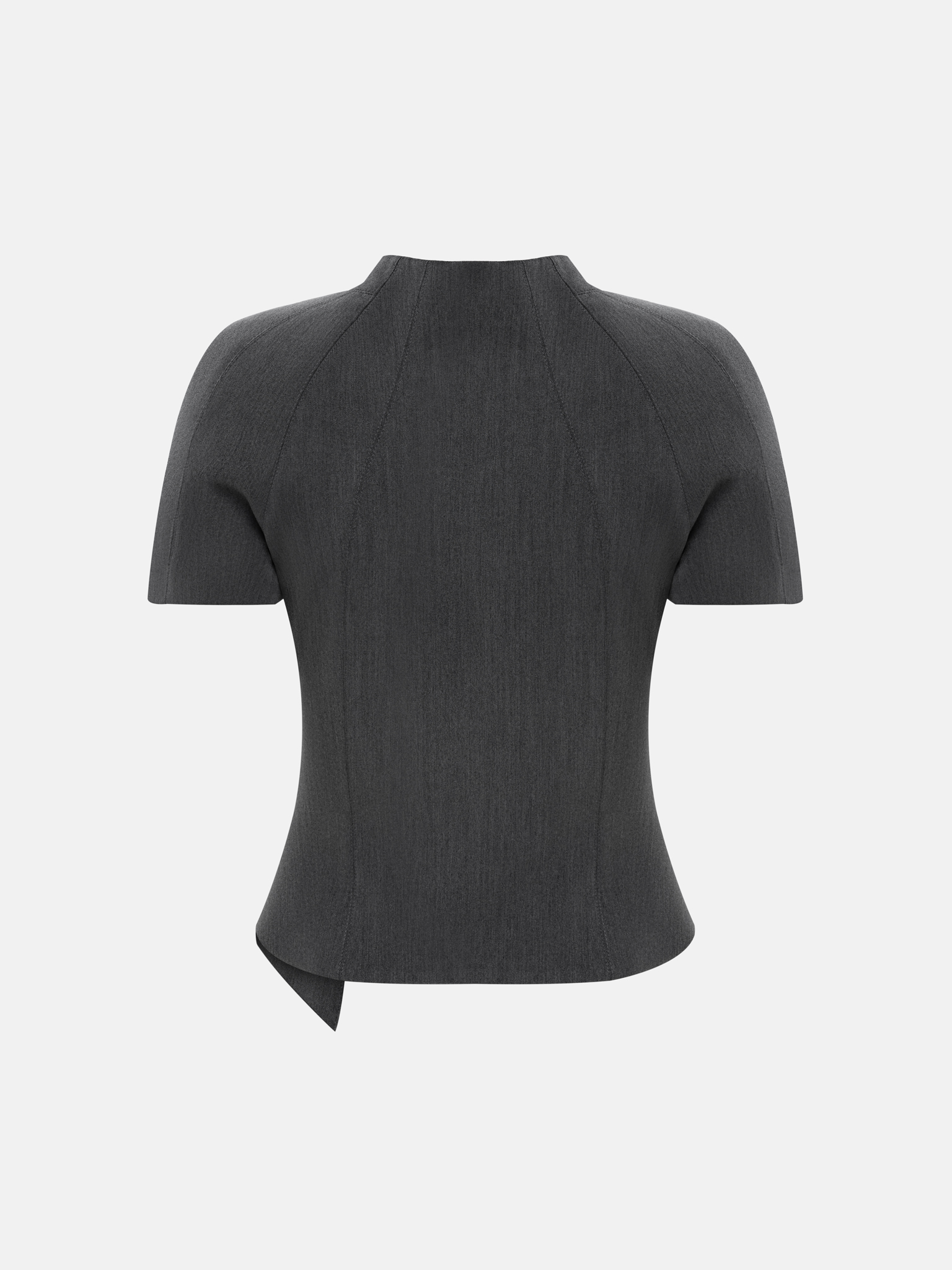 Приталенный топ с асимметричными застежками