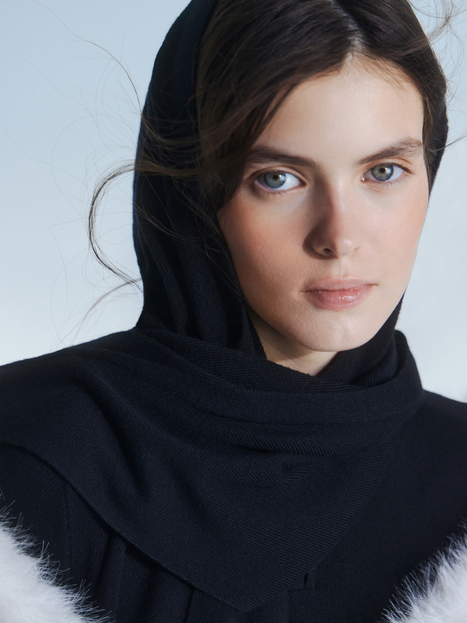 Длинный шарф в рубчик