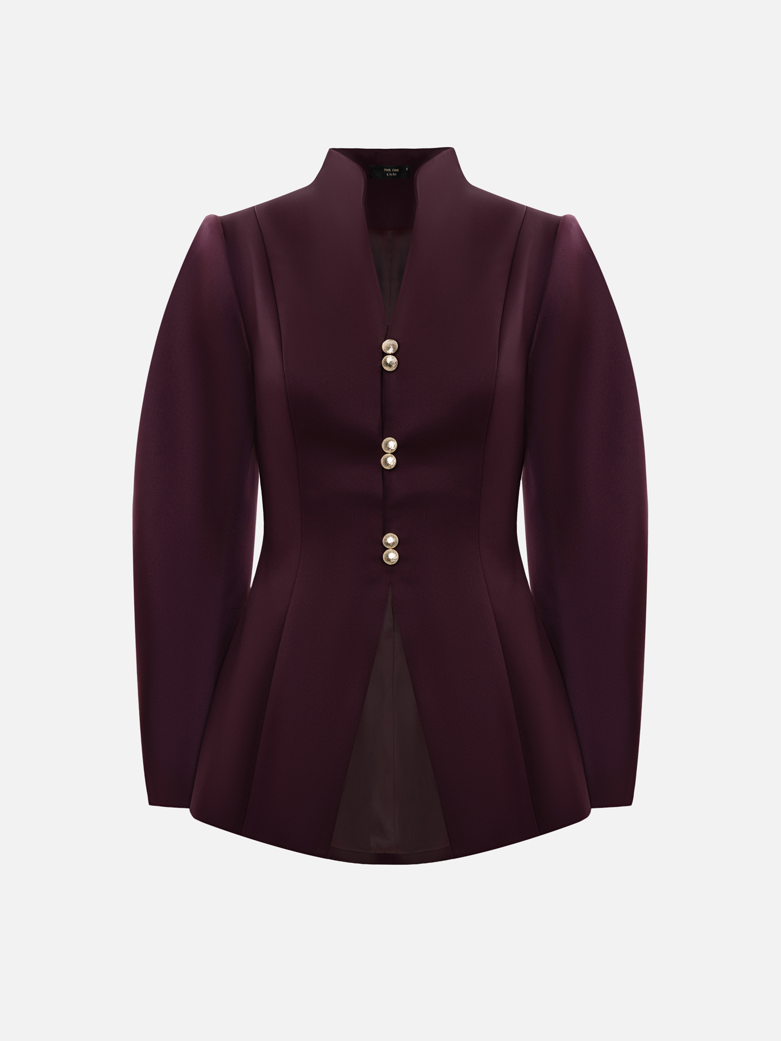 Fitted jacket with puff sleeves and gold buttons