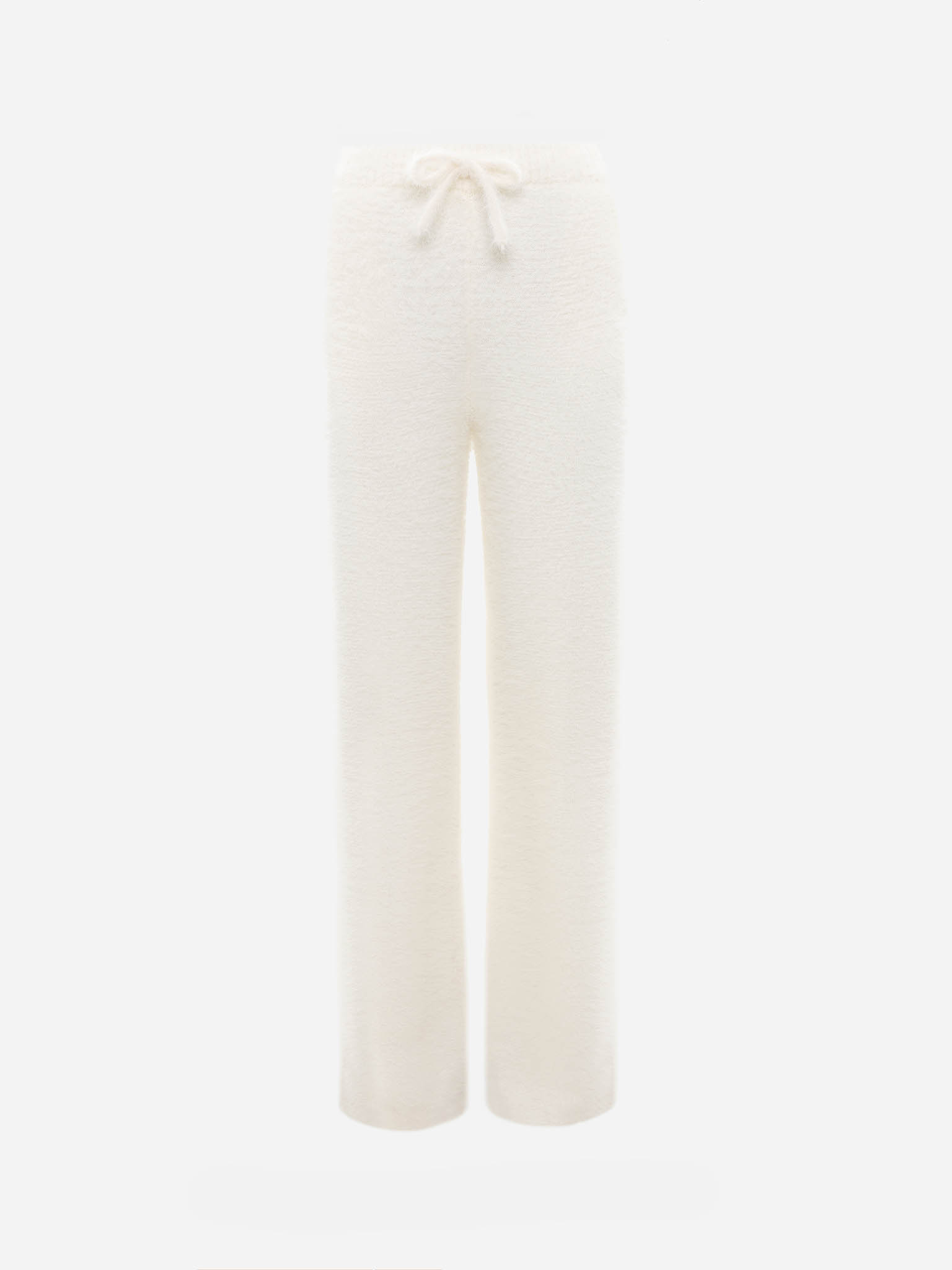 Straight-cut rib-knit trousers