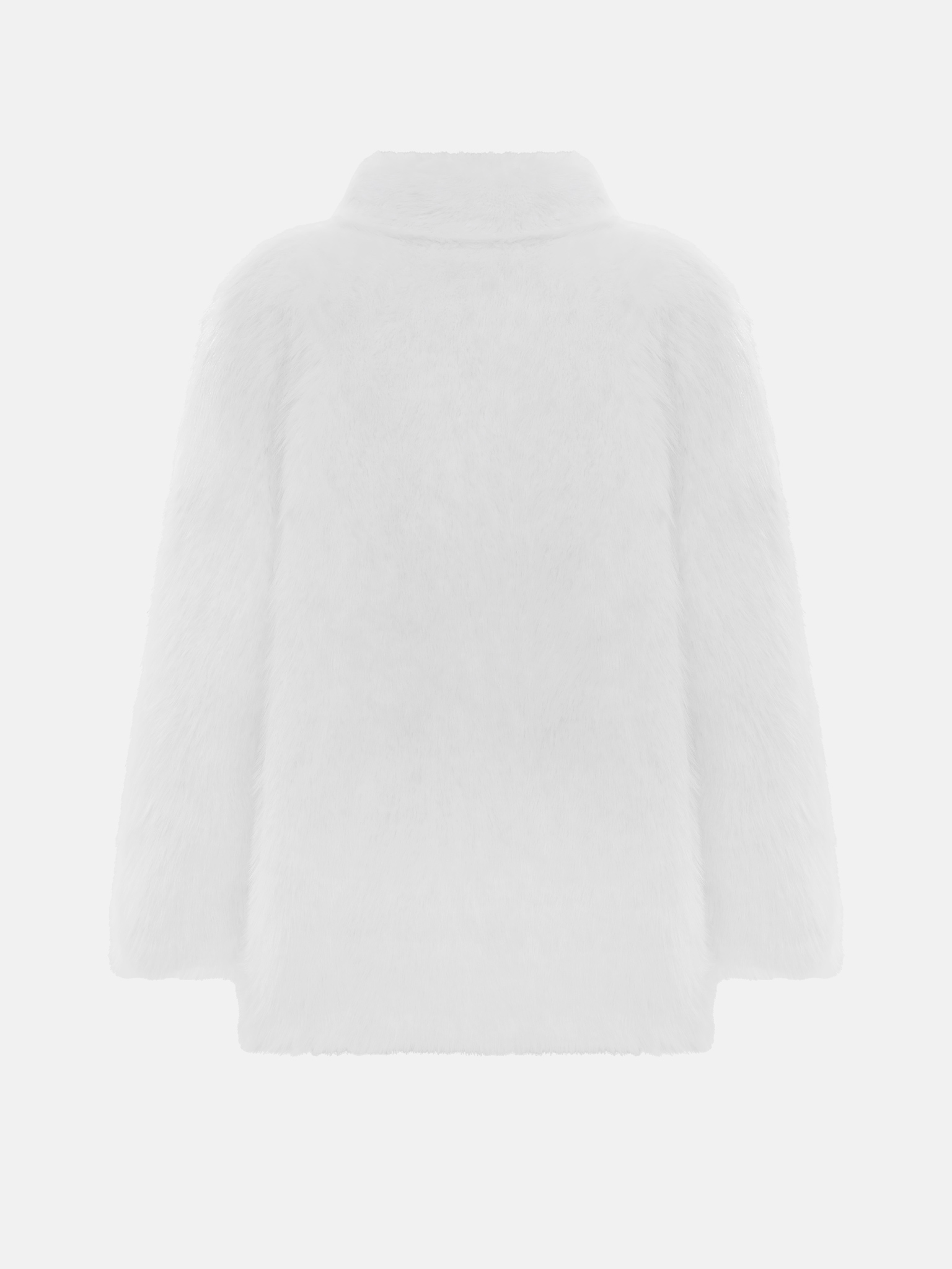 Kurzer locker sitzender Eco-Pelzmantel mit Stehkragen