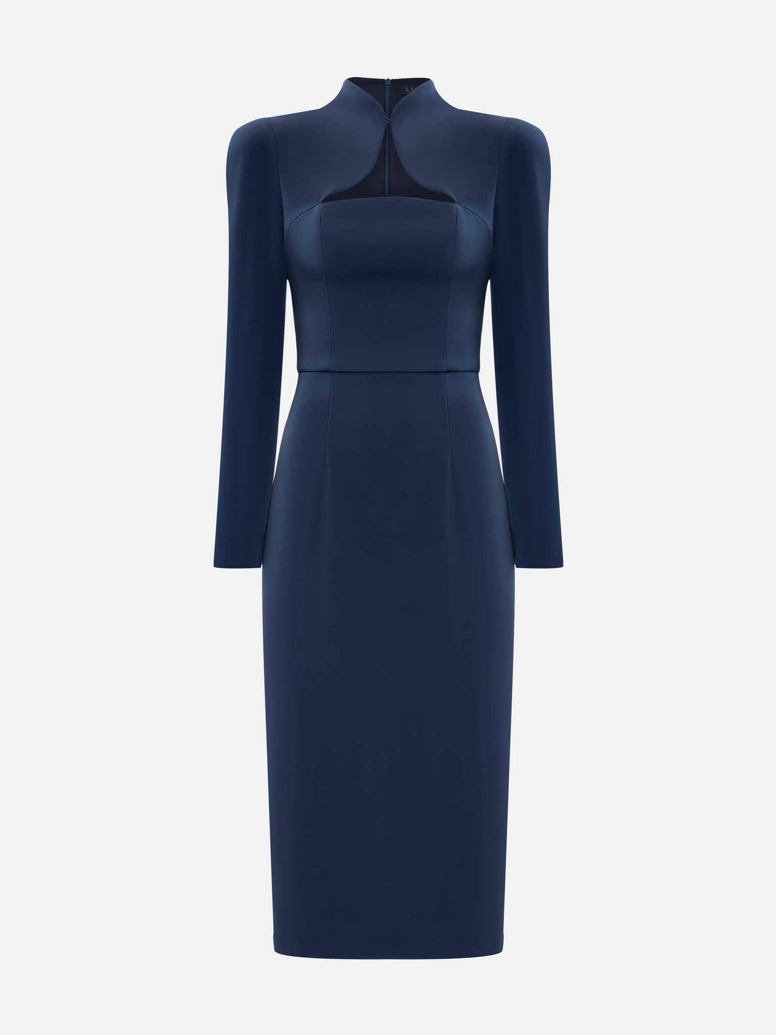 Fitted midi dress with a cut-out